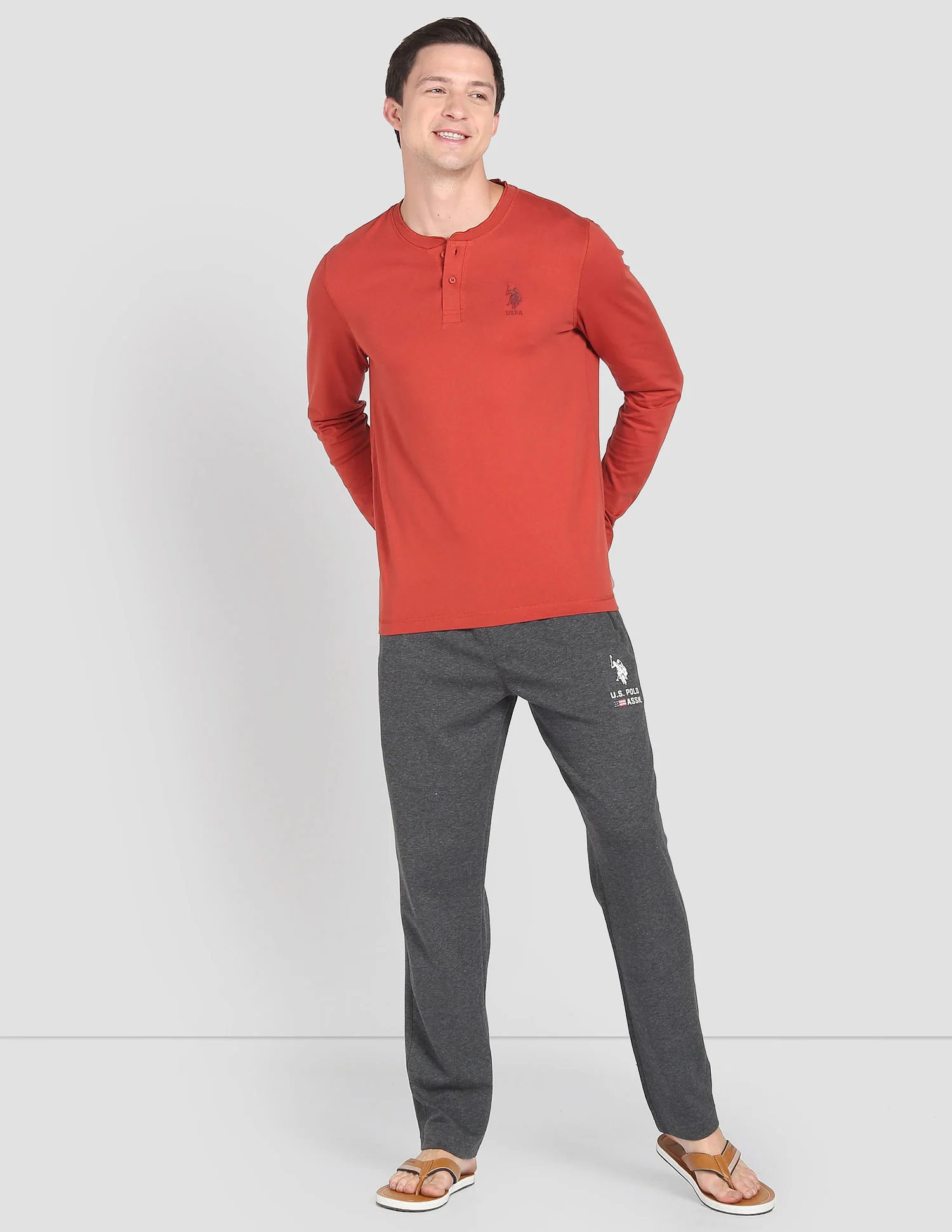 Henley Neck Solid I694 Lounge T-Shirt - Pack Of 1 - Image 3