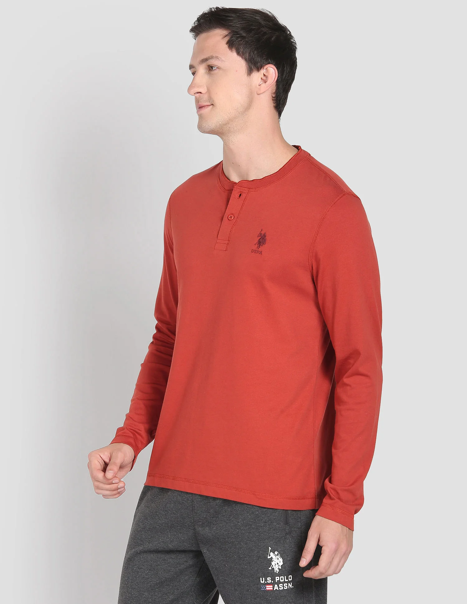 Henley Neck Solid I694 Lounge T-Shirt - Pack Of 1 - Image 4