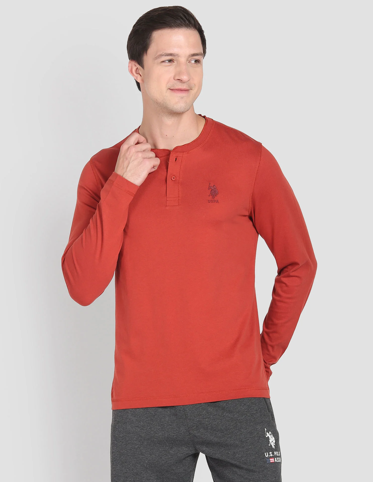 Henley Neck Solid I694 Lounge T-Shirt - Pack Of 1 - Image 6