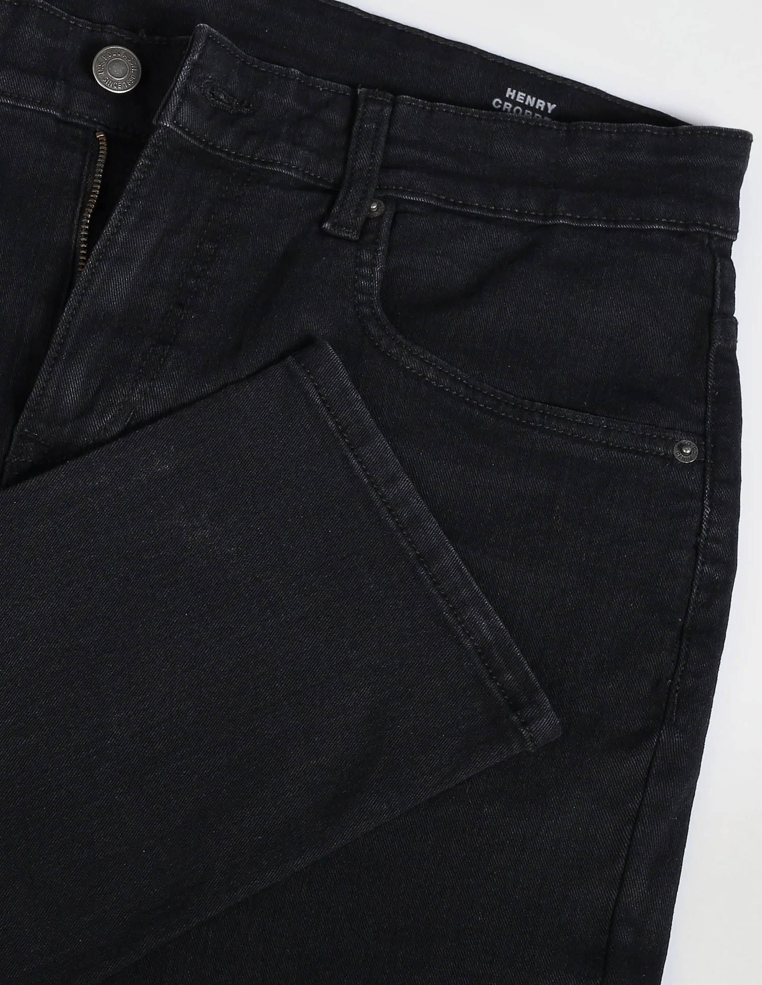 Henry Cropped Fit Black Jeans - Image 2