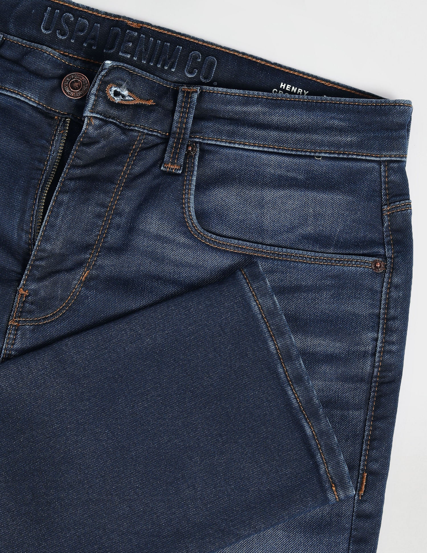 Henry Cropped Regular Fit Blue Jeans - Image 2