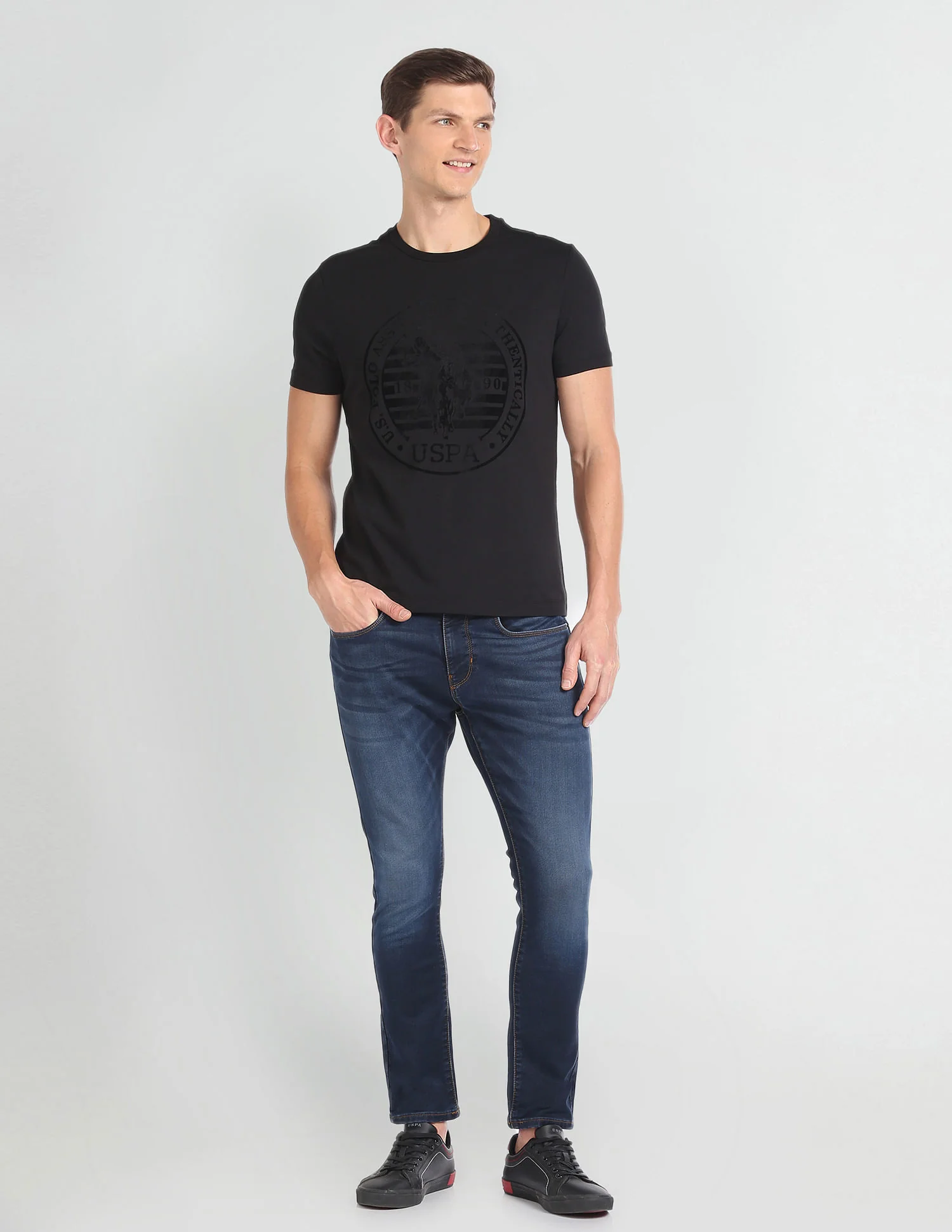 Henry Cropped Regular Fit Blue Jeans - Image 3