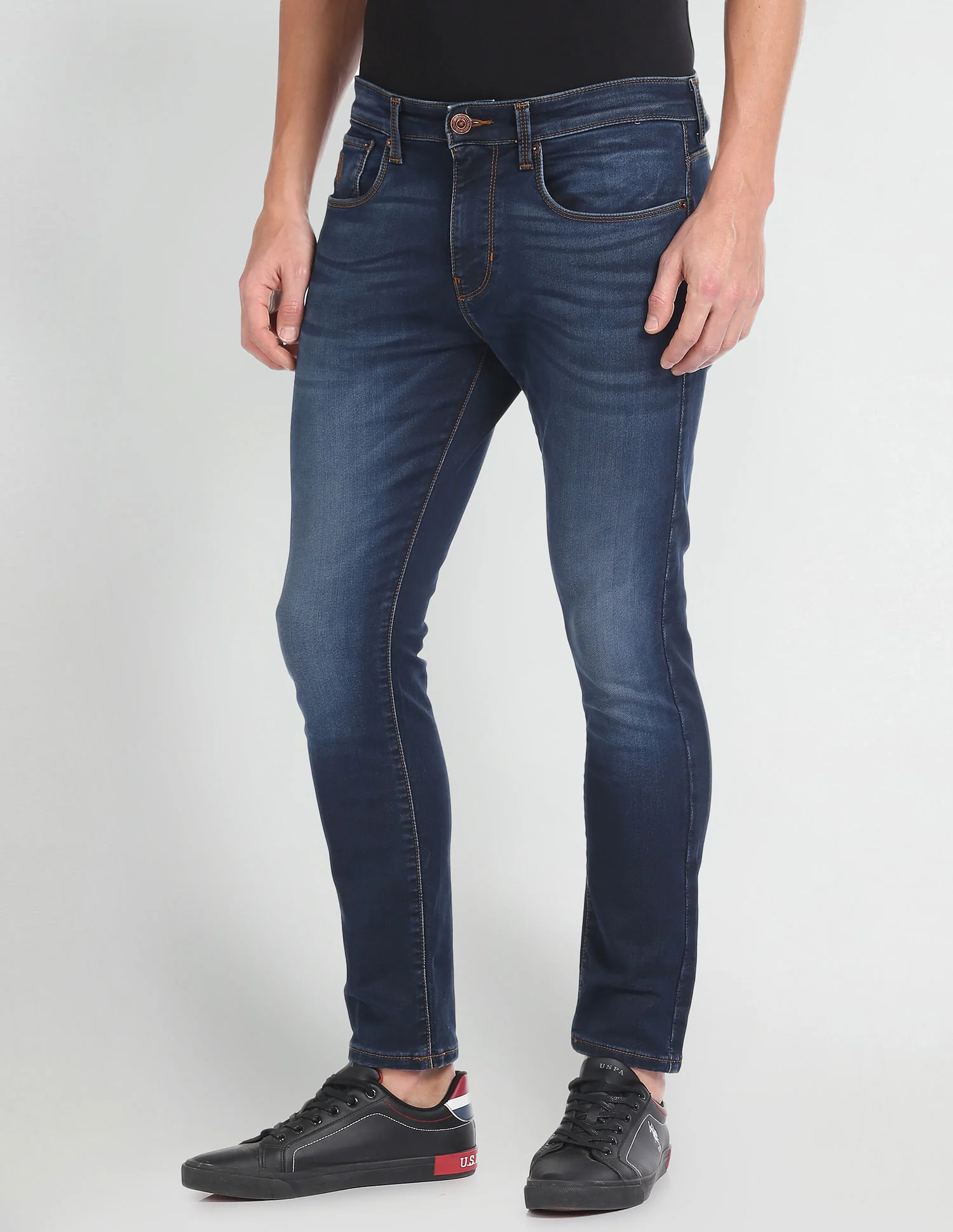 Henry Cropped Regular Fit Blue Jeans - Image 4