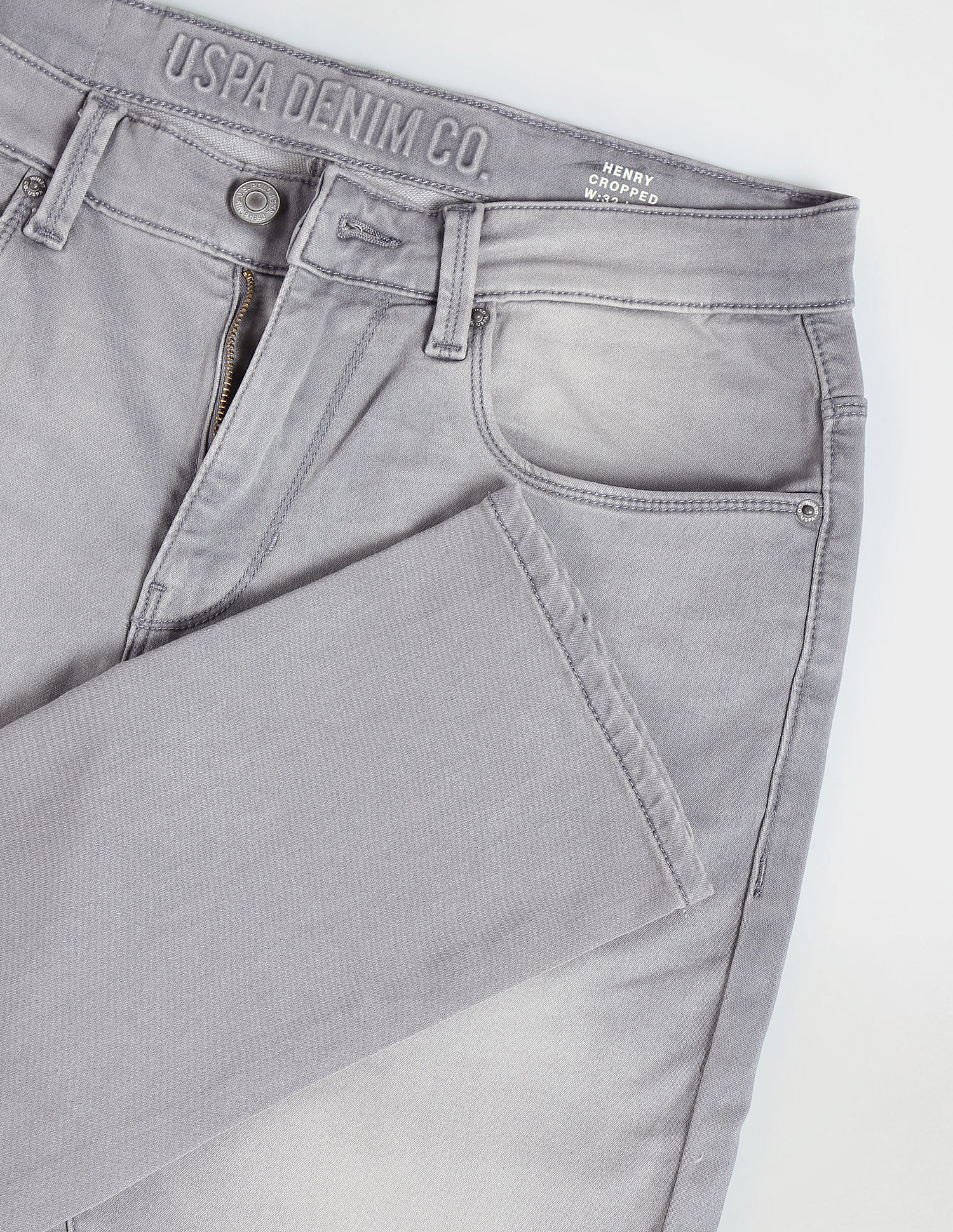Henry Cropped Stone Wash Jeans - Image 2