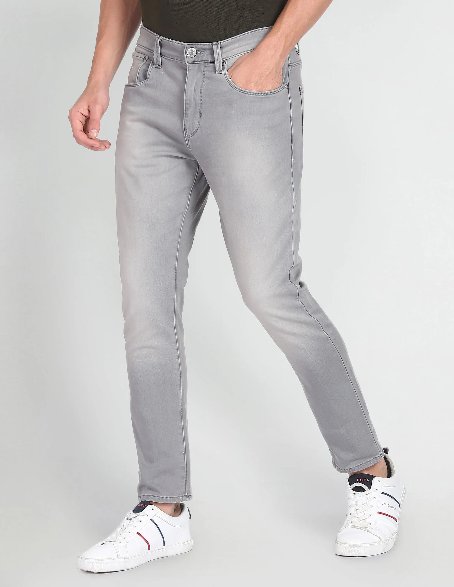 Henry Cropped Stone Wash Jeans - Image 4