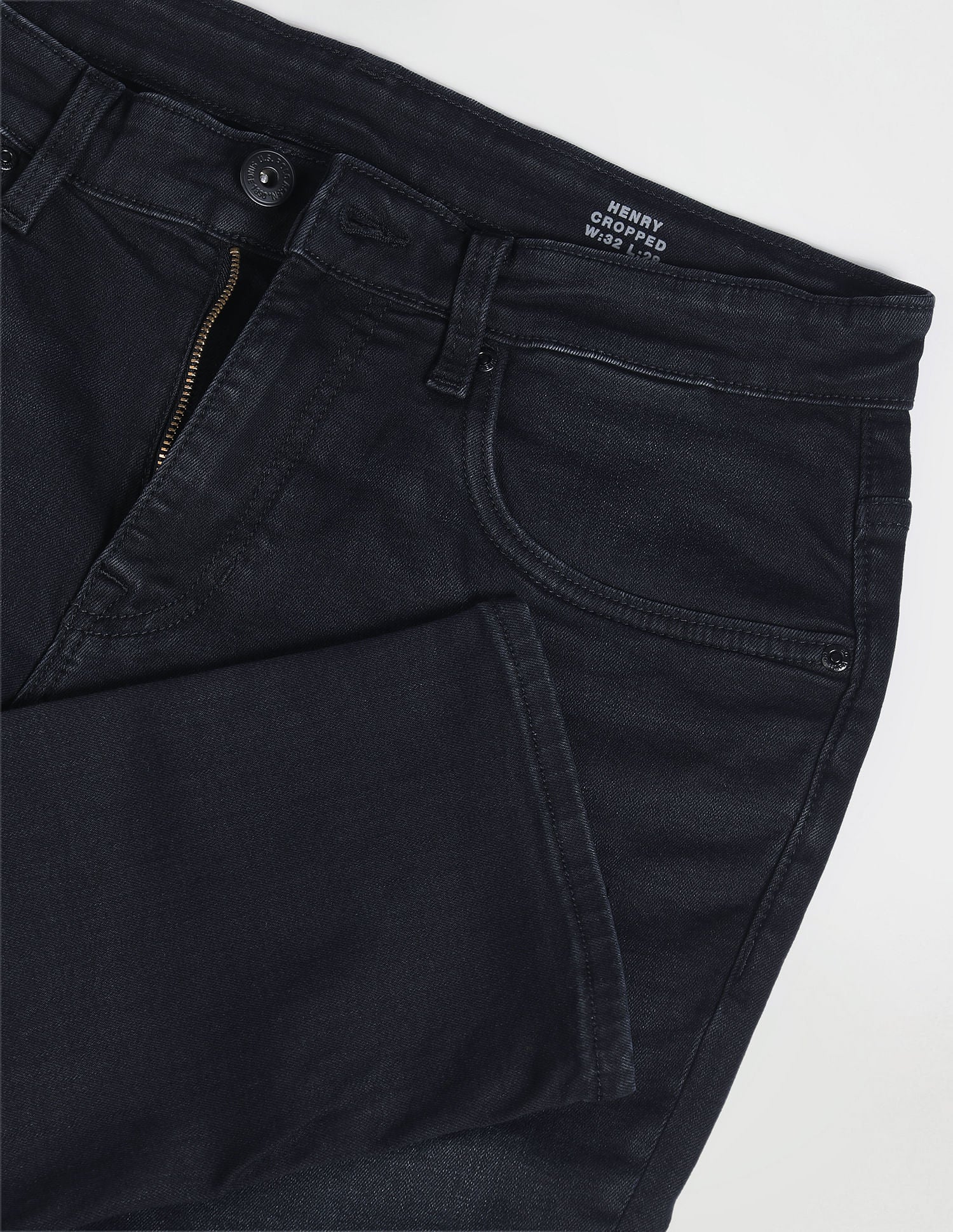 Henry Cropped Tapered Fit Blue Jeans - Image 2