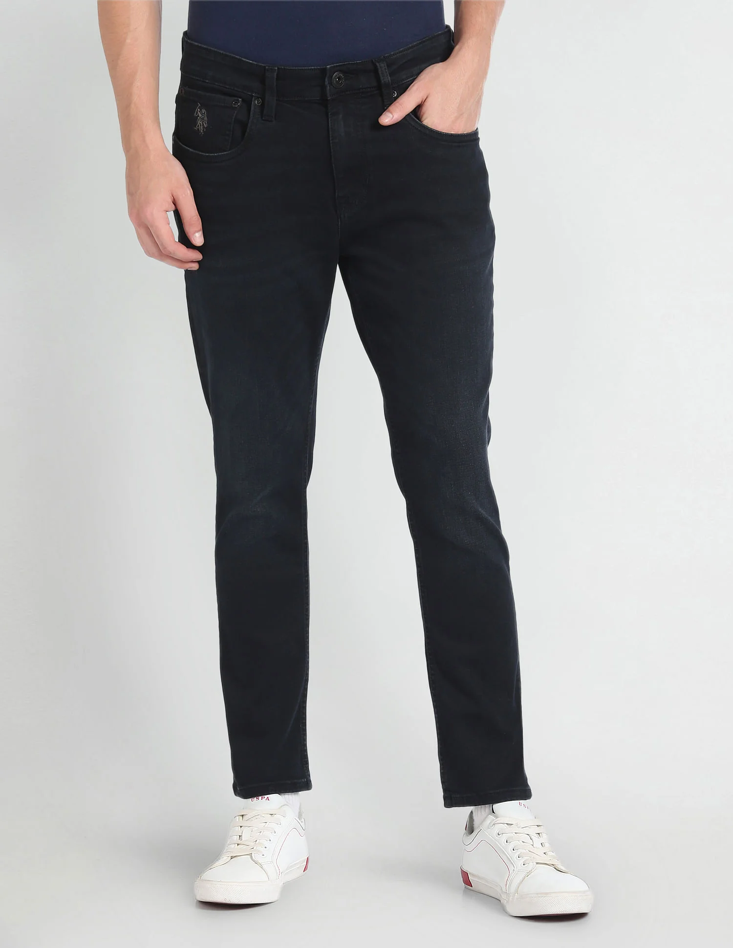 Henry Cropped Tapered Fit Blue Jeans - Image 6