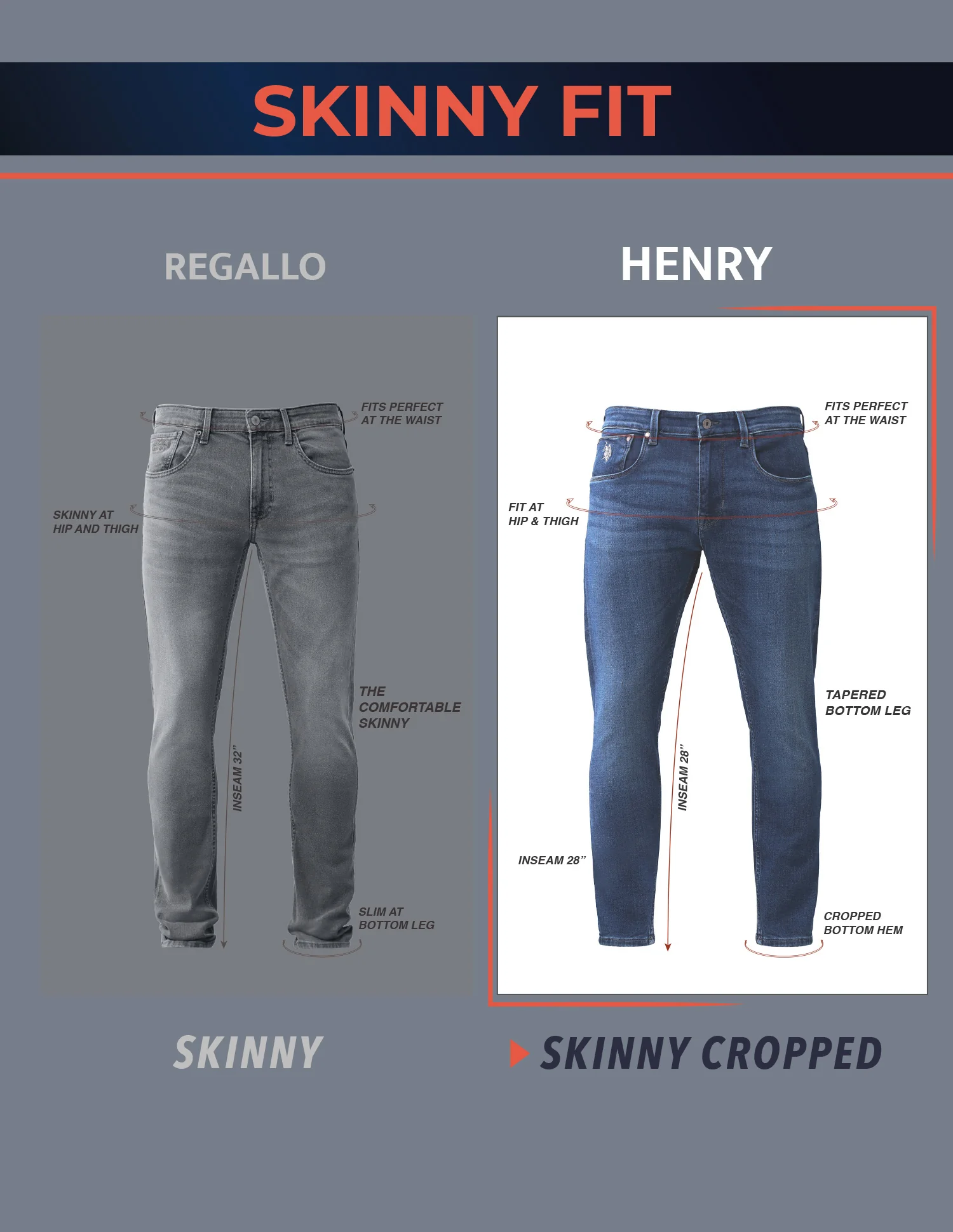 Henry Cropped Tapered Fit Blue Jeans - Image 8