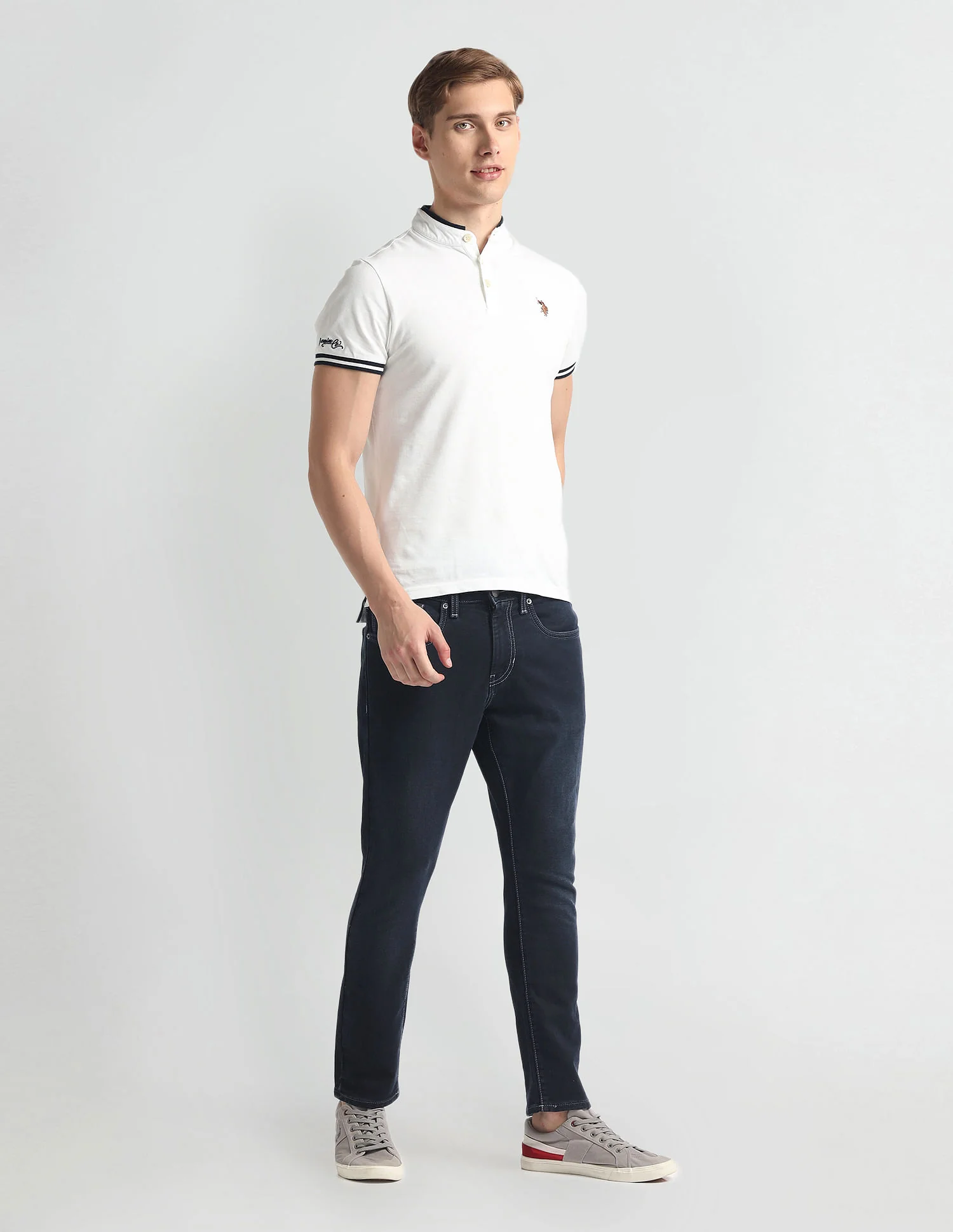 Henry Tapered Cropped Fit Blue Jeans - Image 3