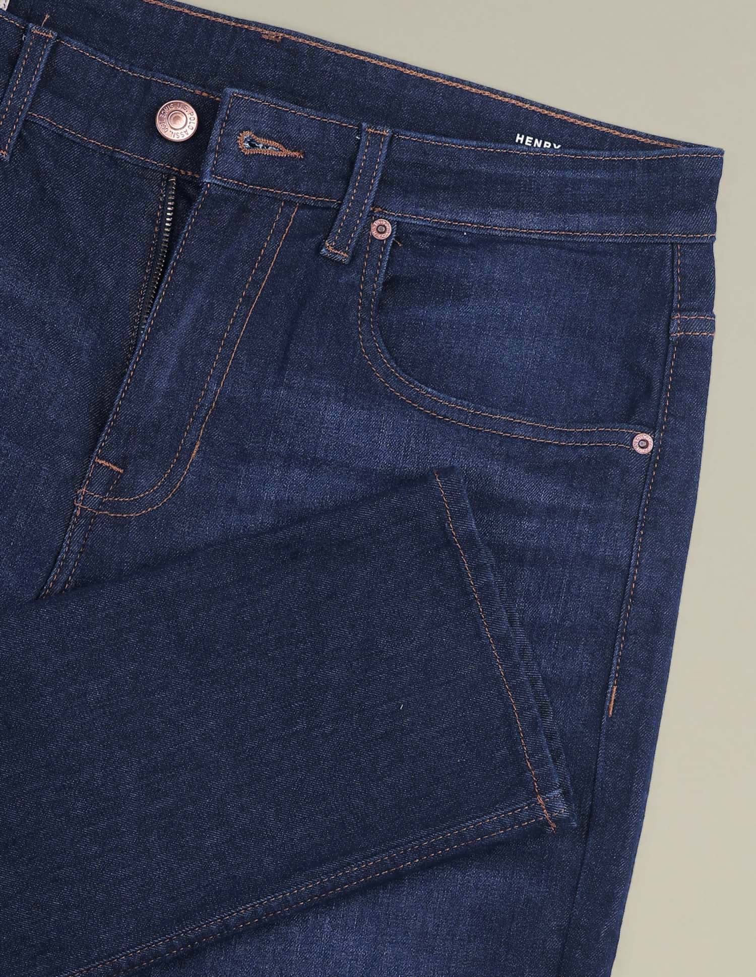 Henry Tapered Cropped Fit Blue Jeans - Image 2
