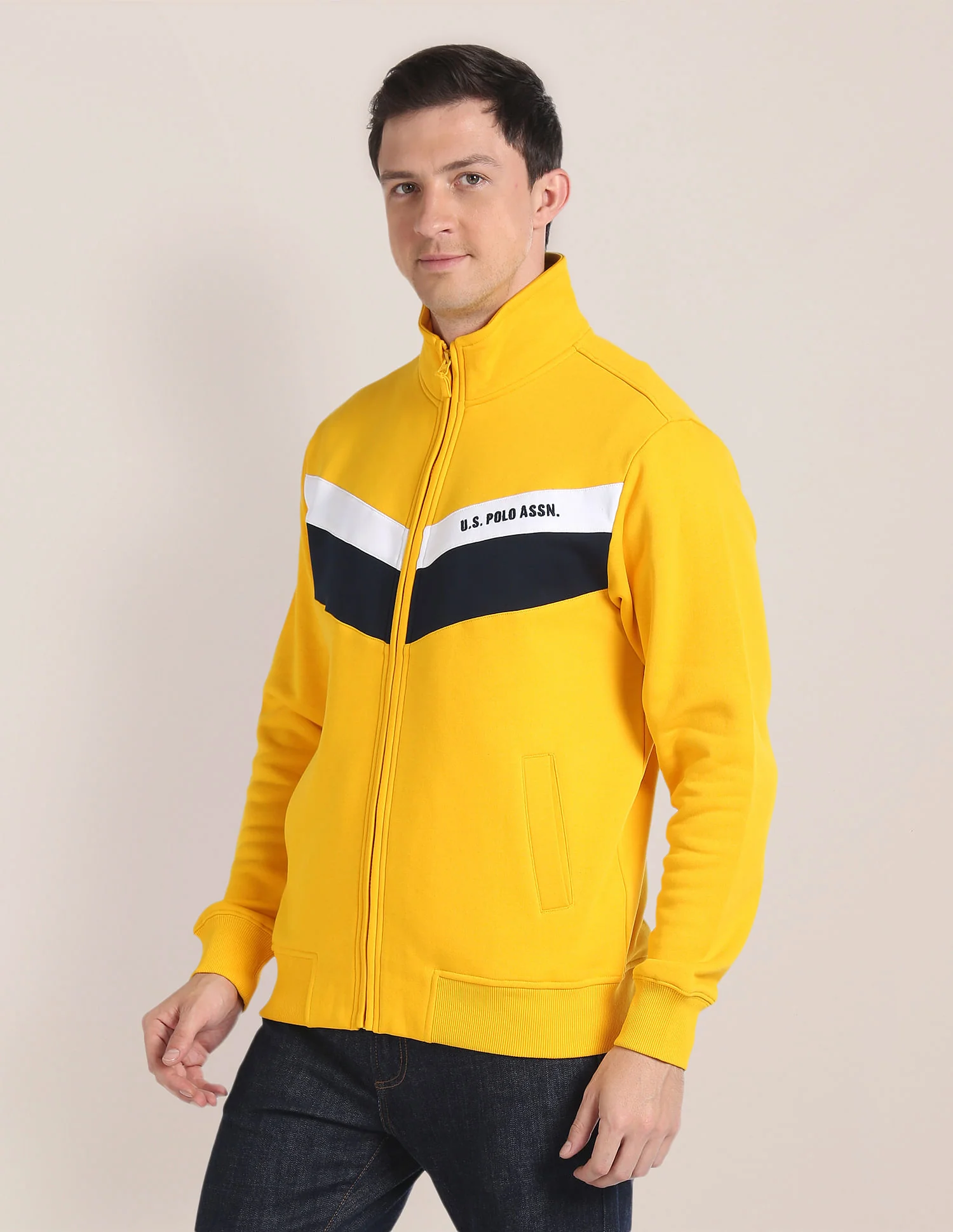 High Neck Brand Striped Sweatshirt - Image 4