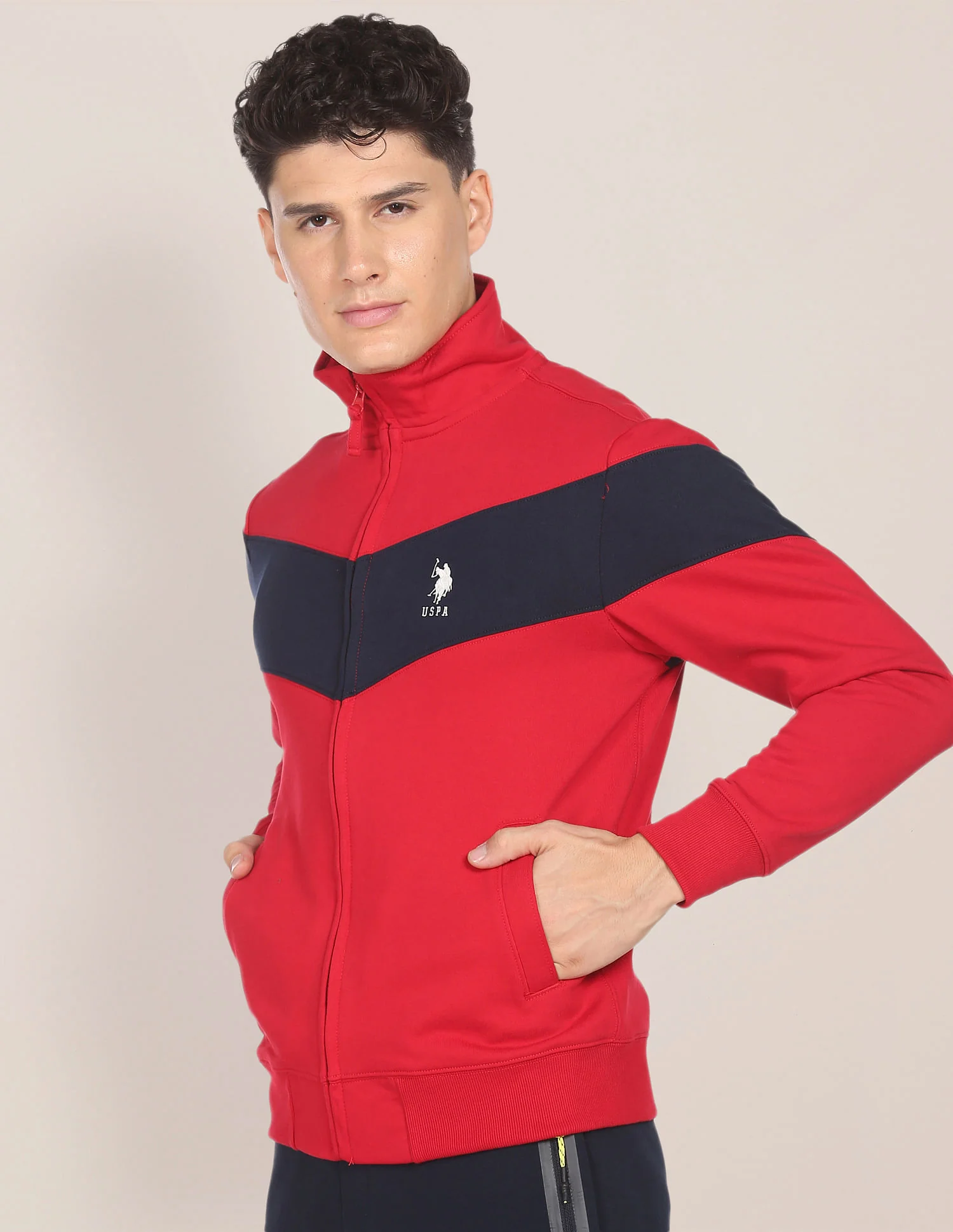 High Neck Colour Block Sweatshirt - Image 4