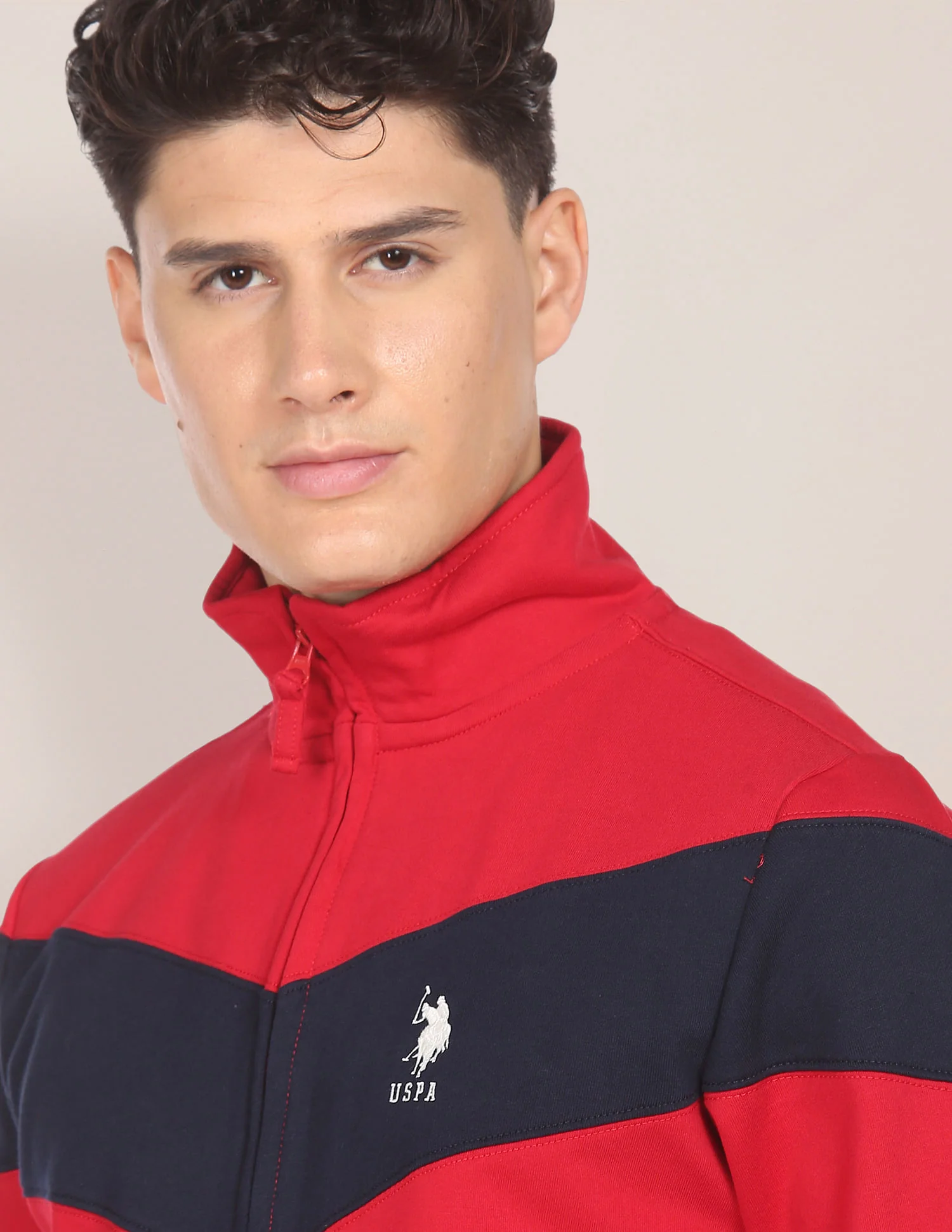 High Neck Colour Block Sweatshirt - Image 7