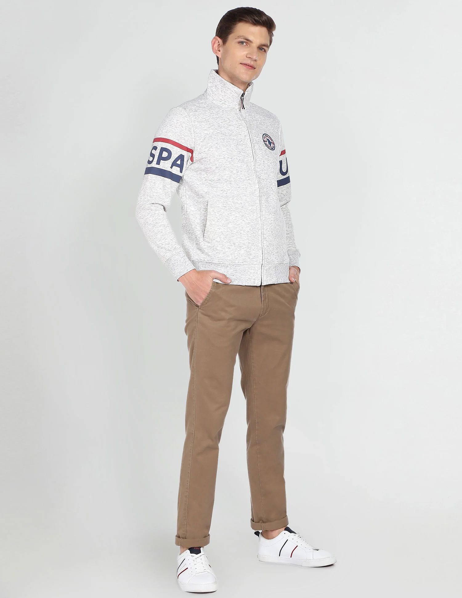 High Neck Heathered Sweatshirt - Image 3