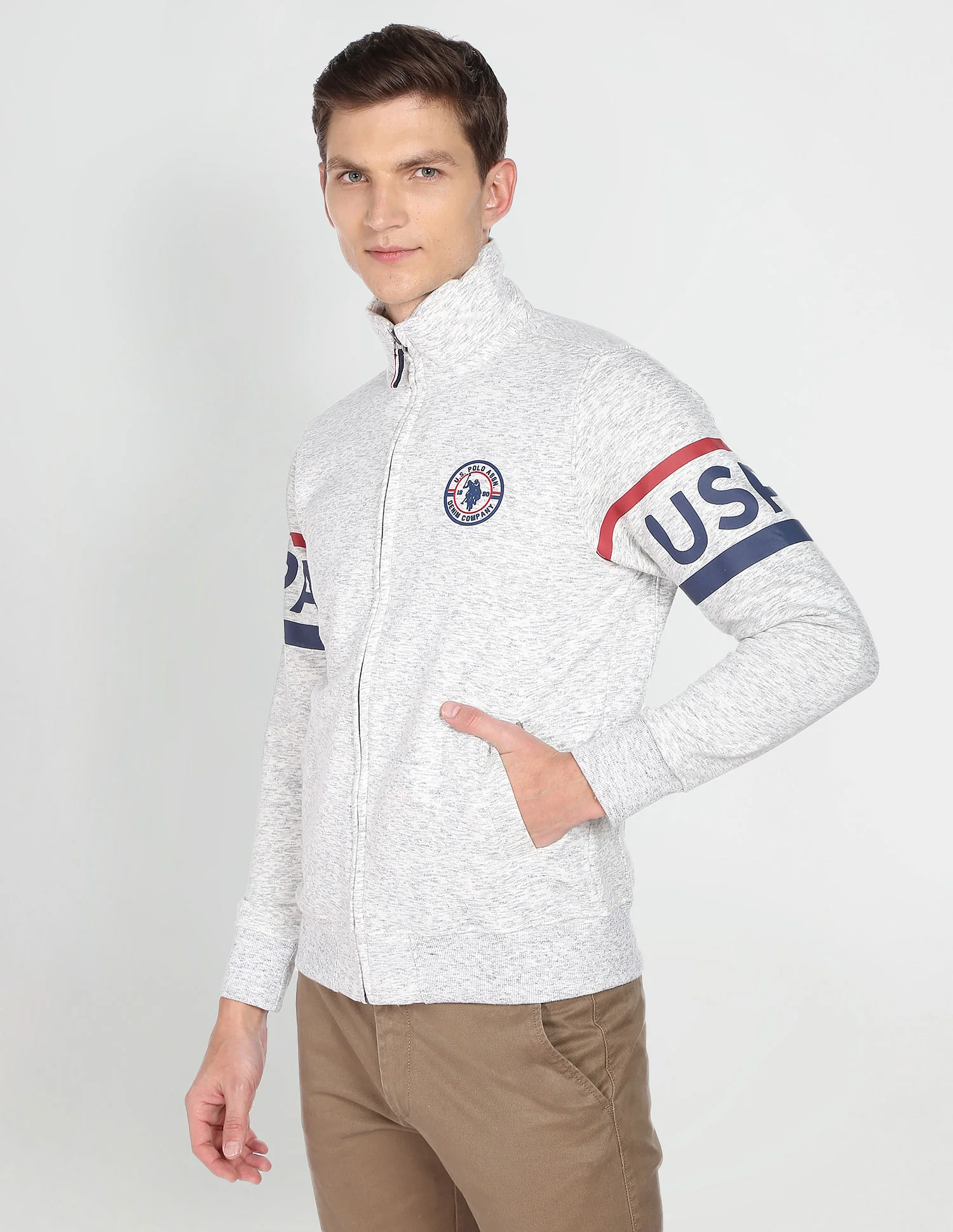 High Neck Heathered Sweatshirt - Image 4