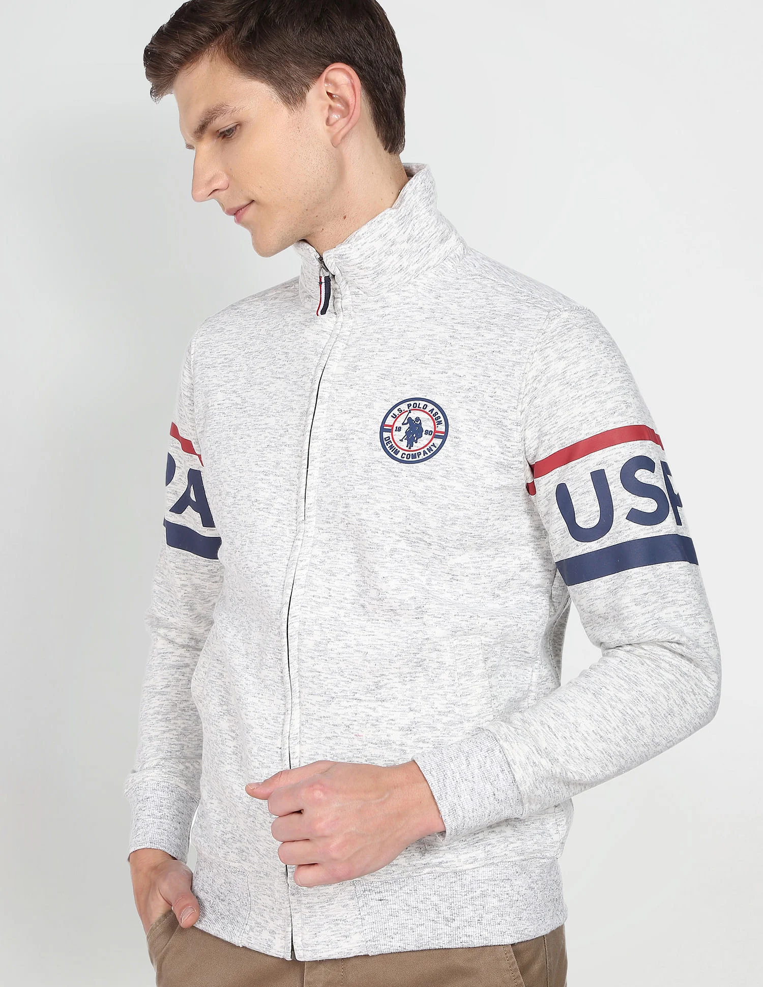 High Neck Heathered Sweatshirt - Image 6