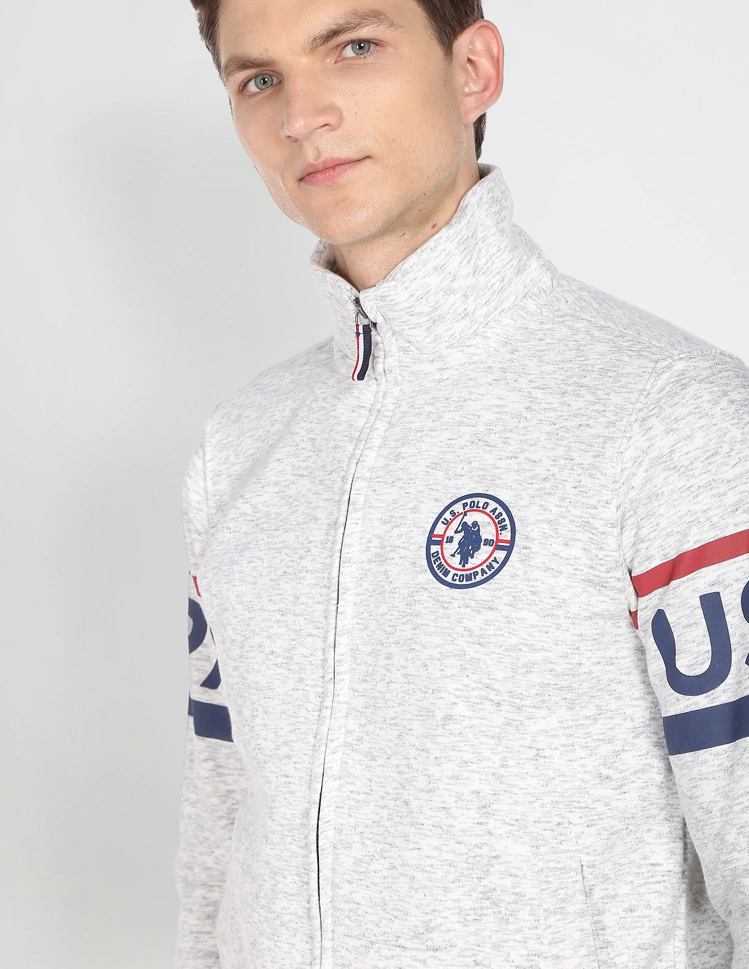 High Neck Heathered Sweatshirt - Image 7
