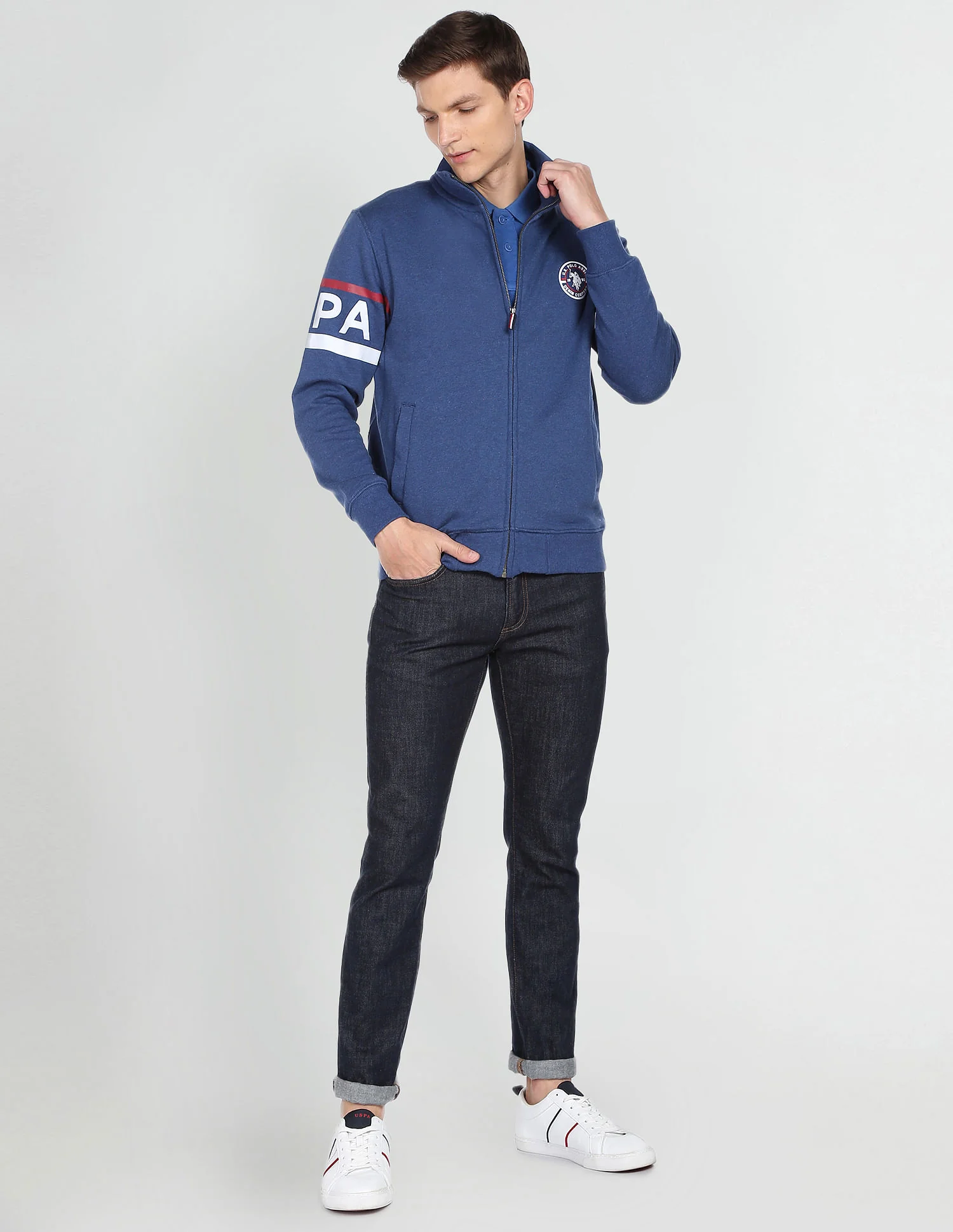 High Neck Heathered Sweatshirt - Image 3