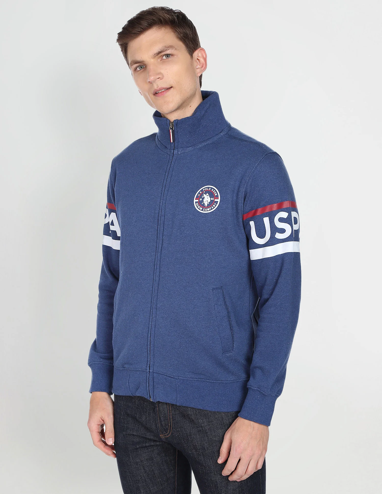 High Neck Heathered Sweatshirt - Image 4