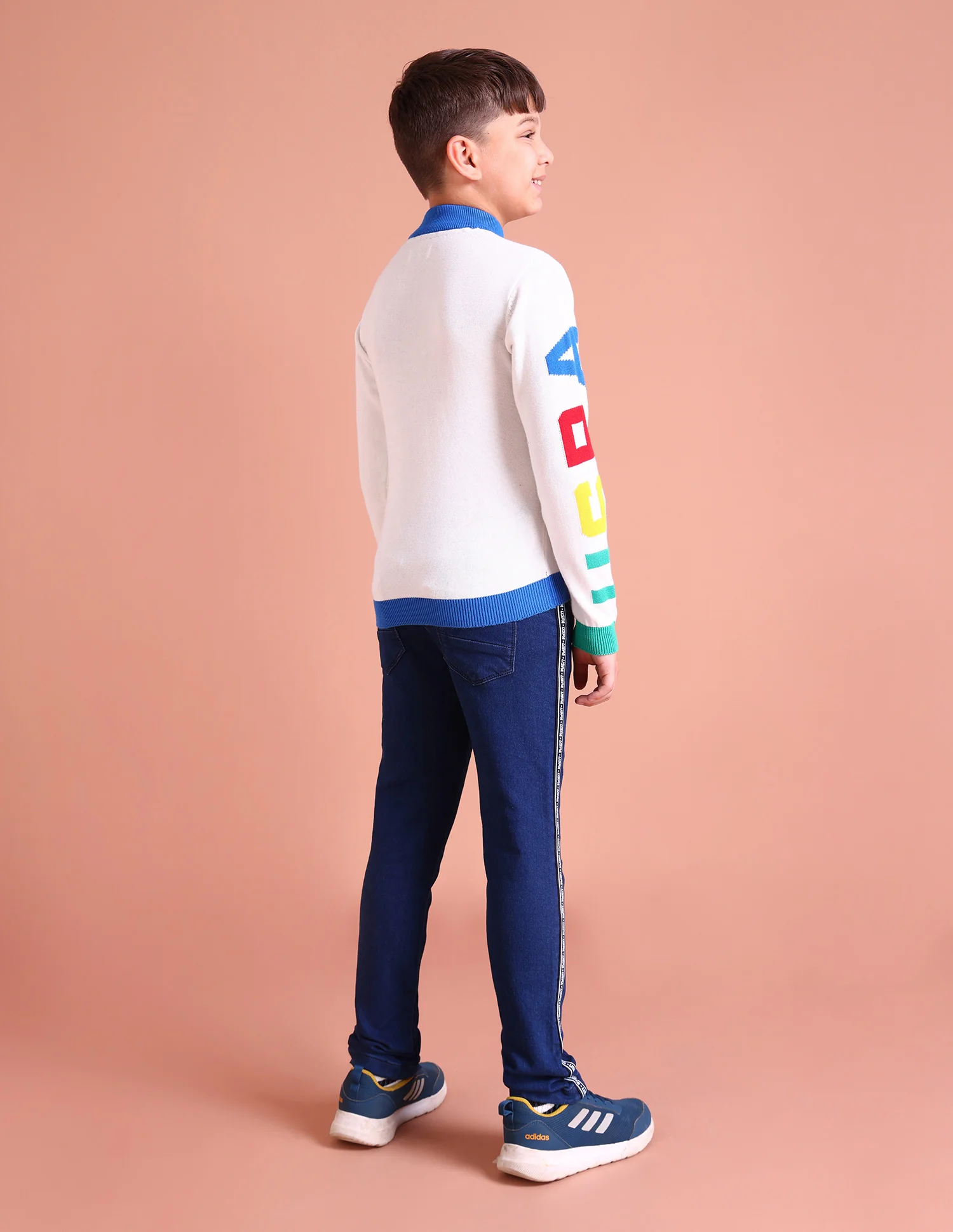 High Neck Logo Colour Block Sweater - Image 4