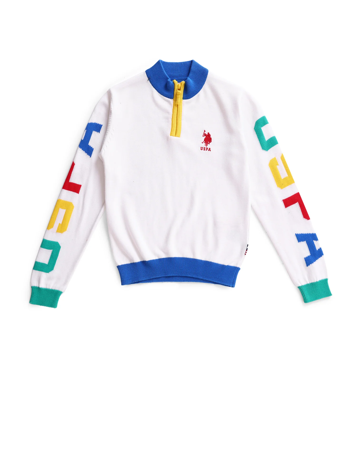 High Neck Logo Colour Block Sweater - Image 5