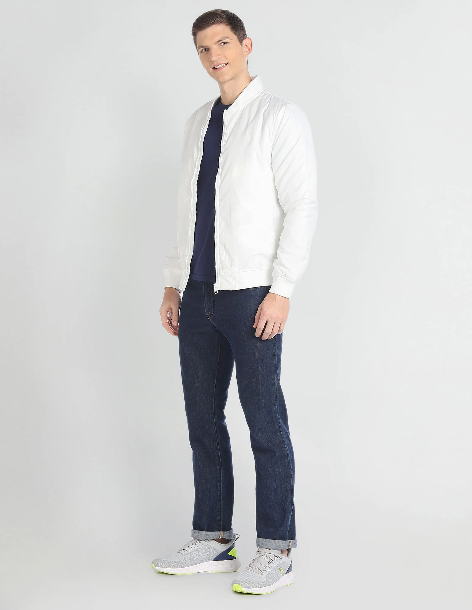 High Neck Long Sleeve Bomber Jacket - Image 3