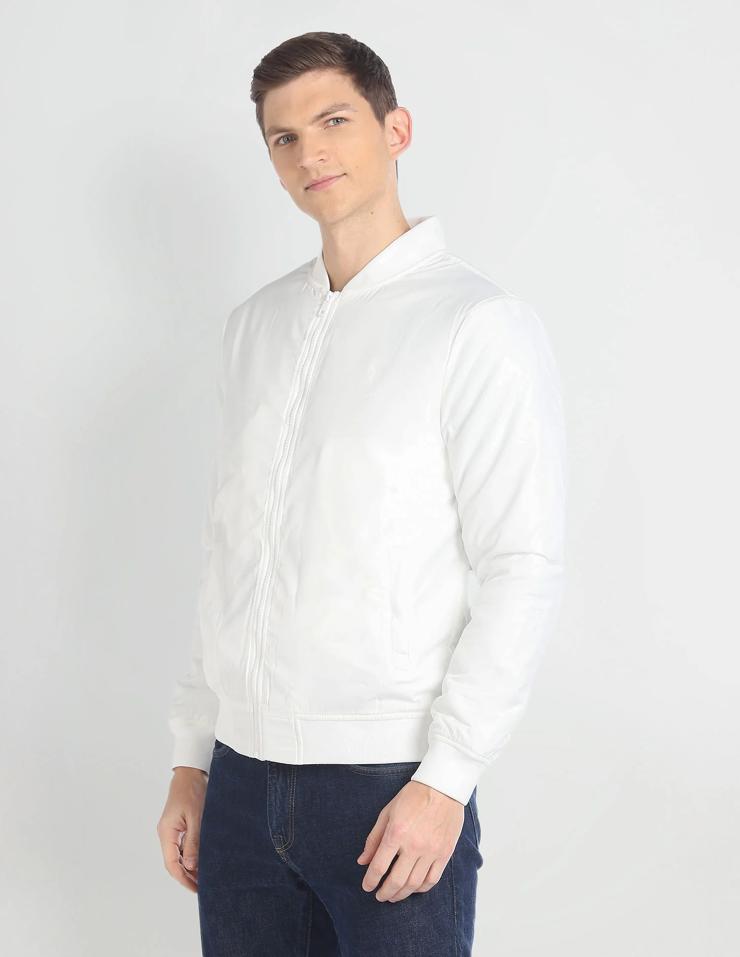 High Neck Long Sleeve Bomber Jacket - Image 4