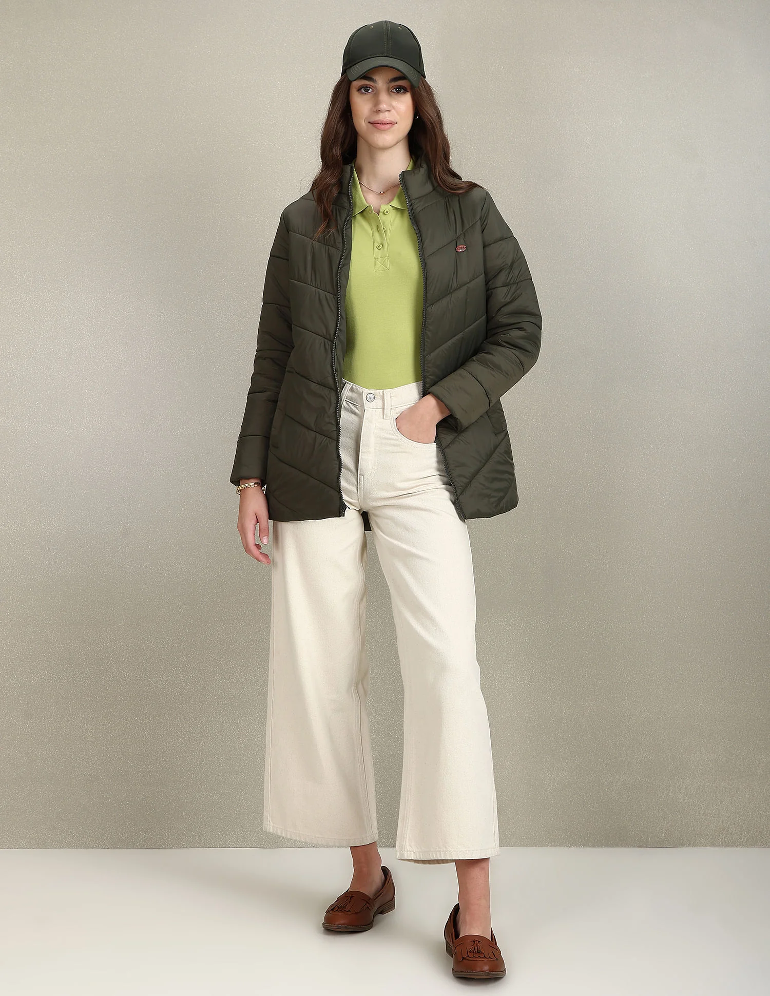 High Neck Longline Puffer Jacket - Image 3