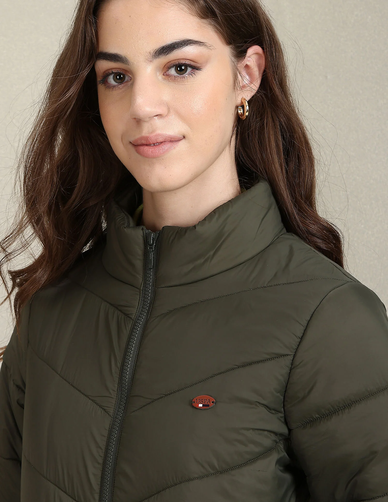 High Neck Longline Puffer Jacket - Image 7