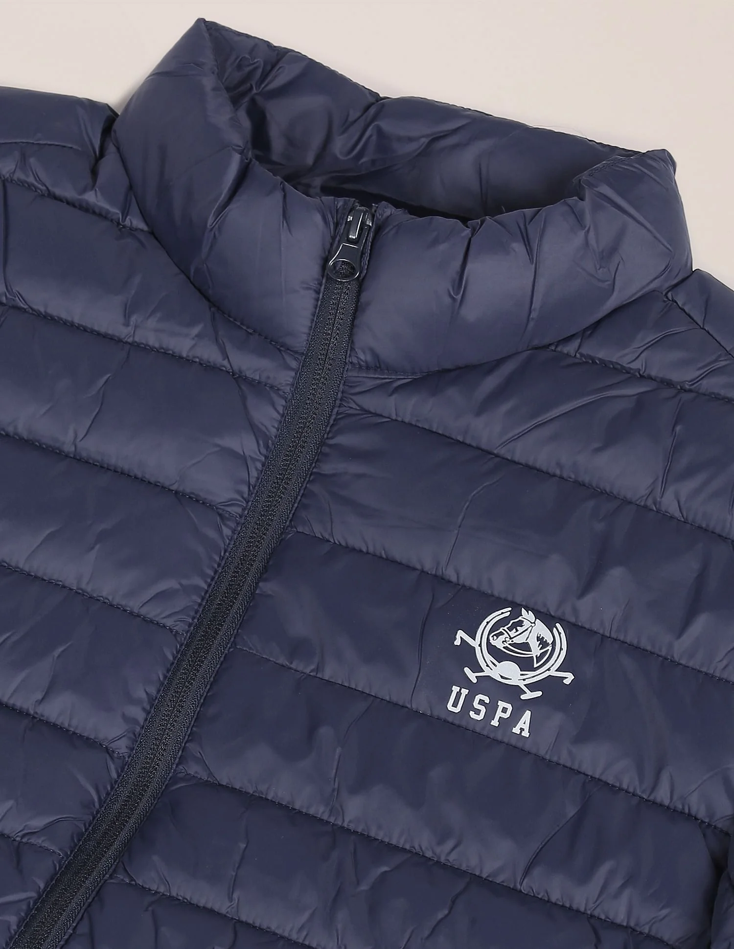 High Neck Nylon Solid Puffer Jacket - Image 2