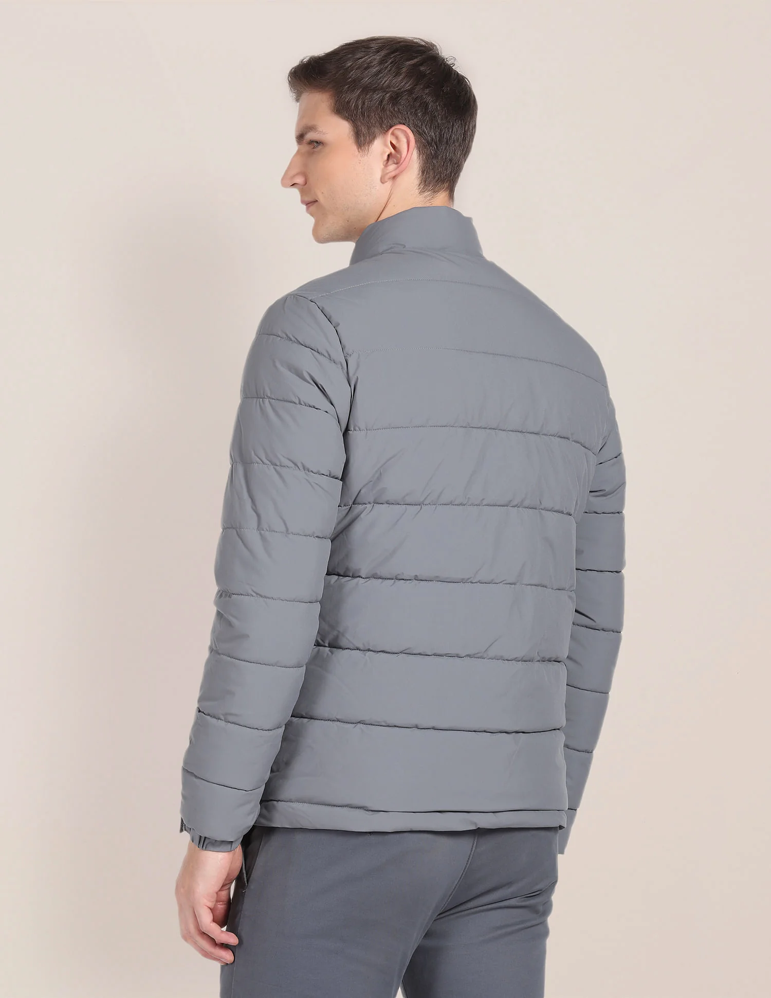 High Neck Quilted Jacket - Image 5