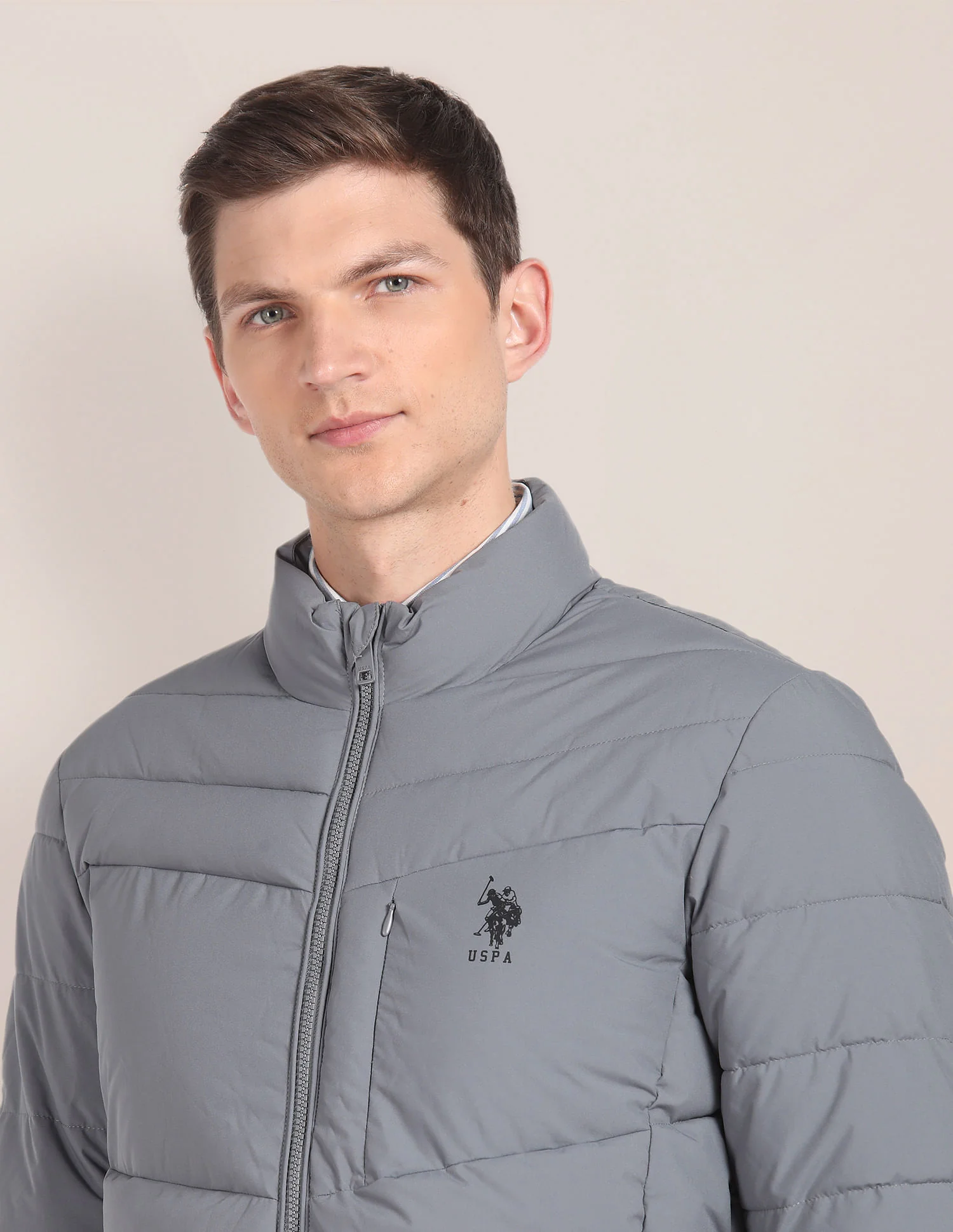 High Neck Quilted Jacket - Image 7