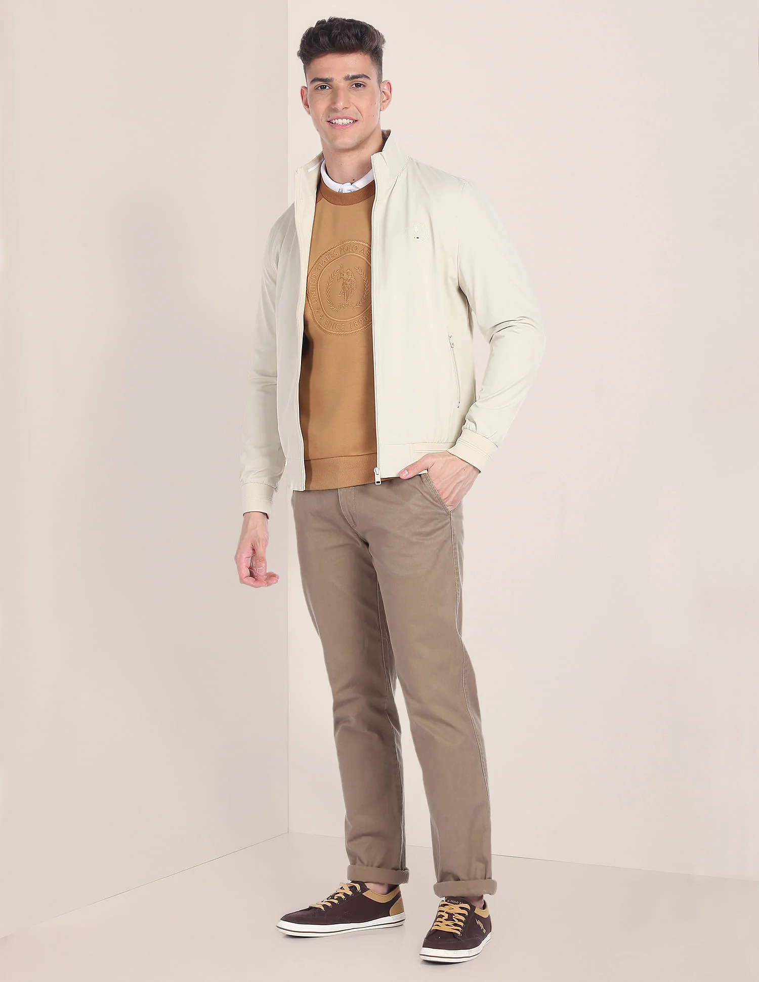 High Neck Solid Jacket - Image 3