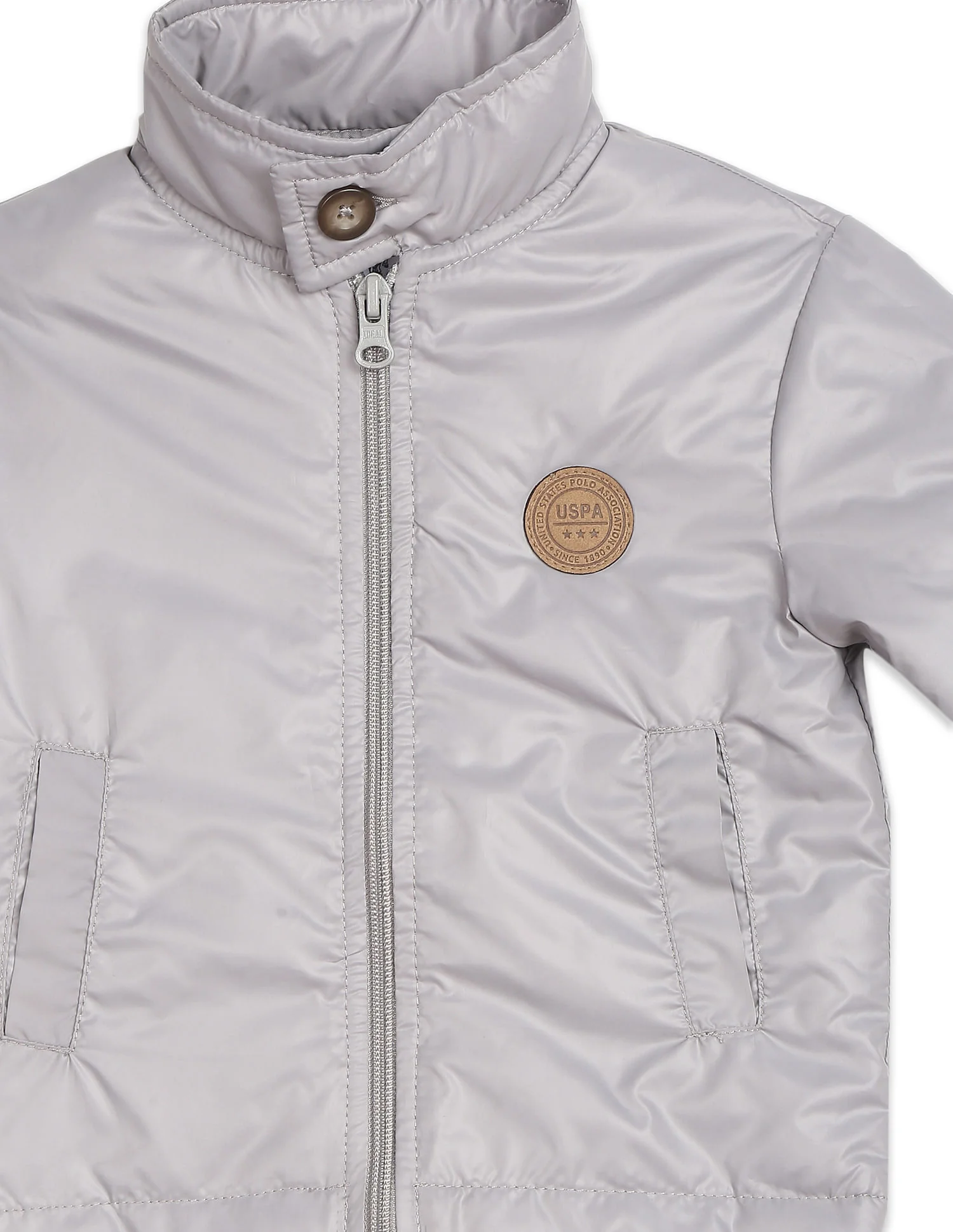 High Neck Solid Jacket - Image 4