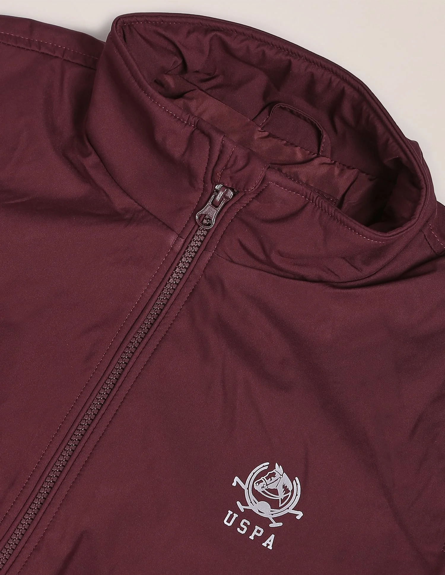 High Neck Solid Polyester Jacket - Image 2