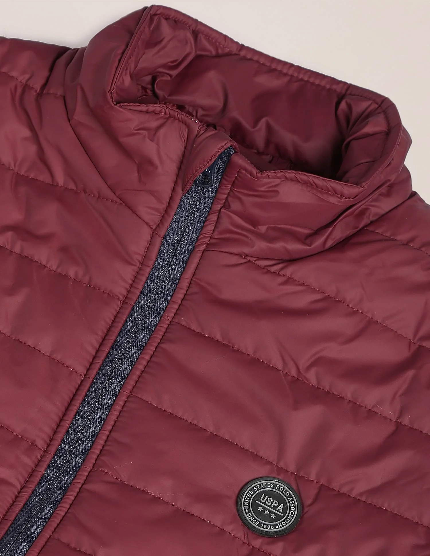 High Neck Solid Polyester Padded Jacket - Image 2