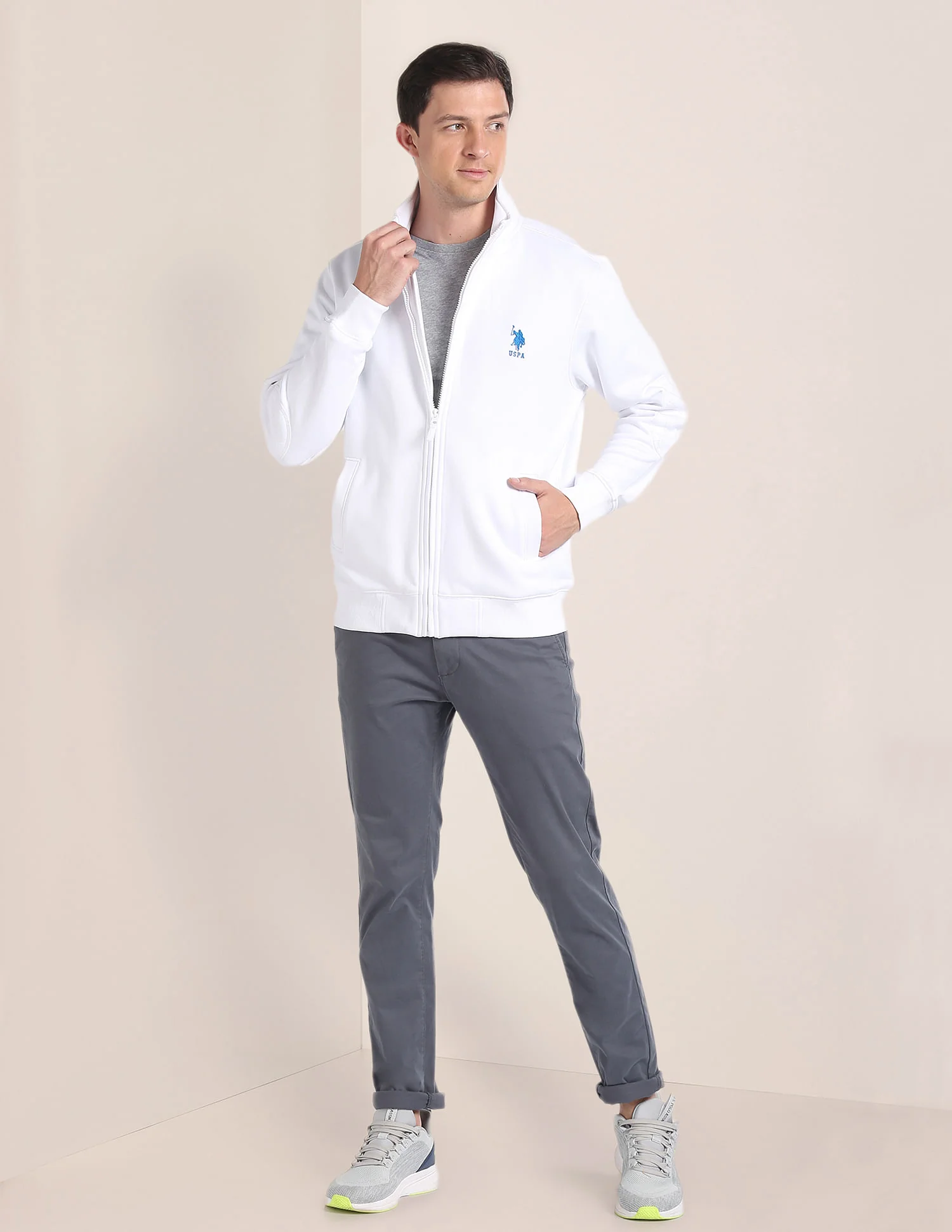 High Neck Solid Sweatshirt - Image 3