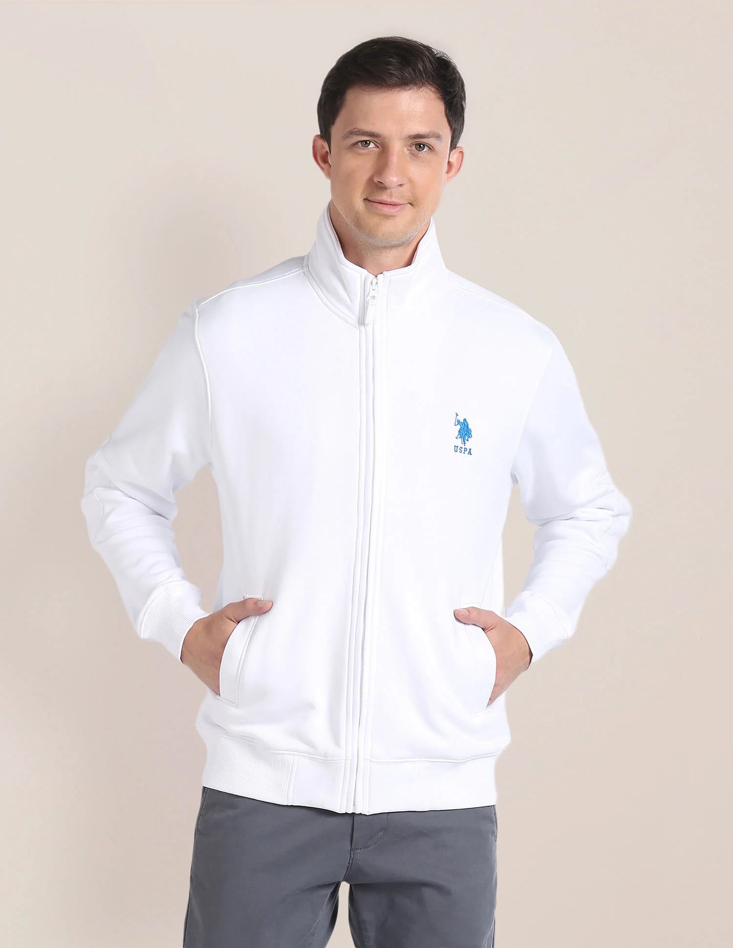 High Neck Solid Sweatshirt - Image 6