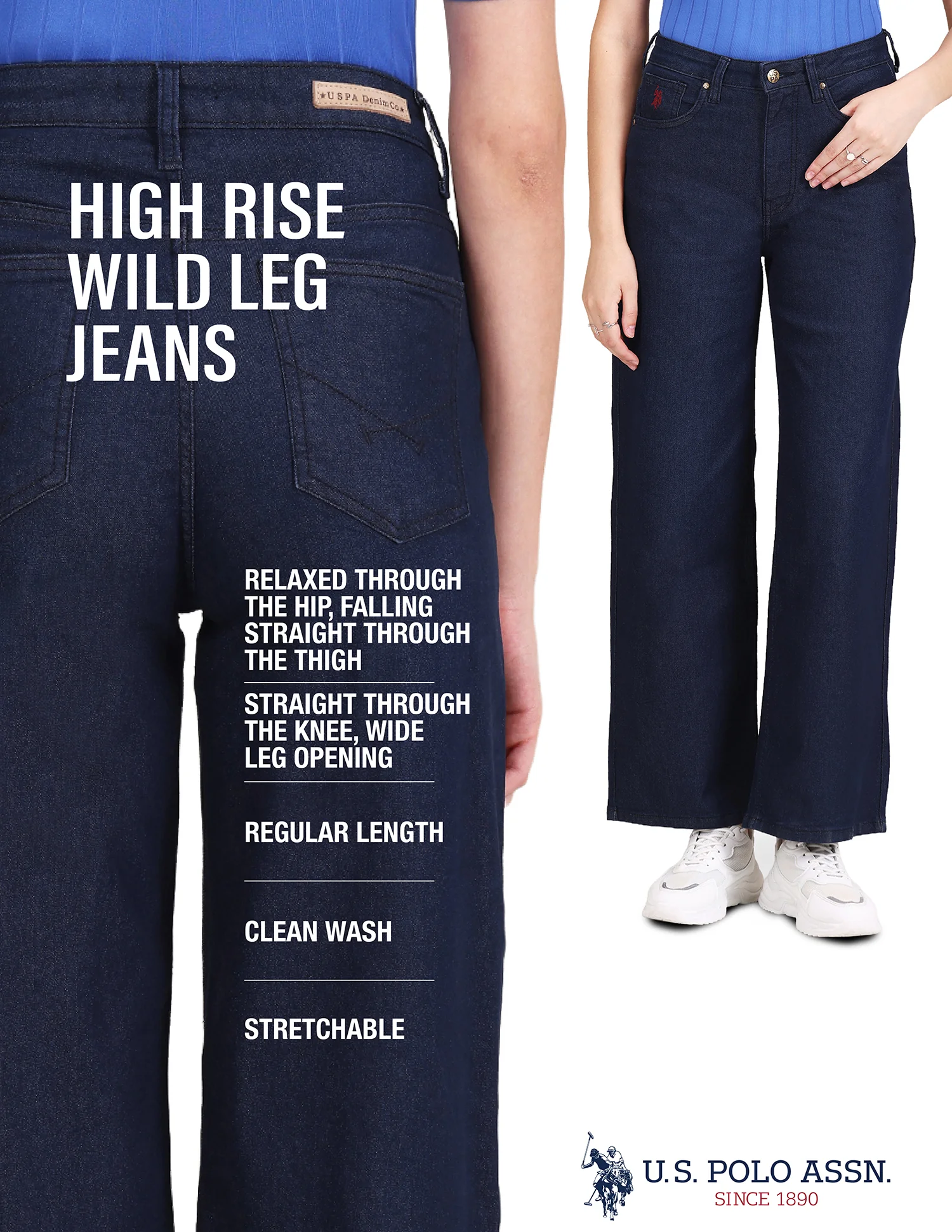 High Rise Rinsed Wide Leg Jeans - Image 8