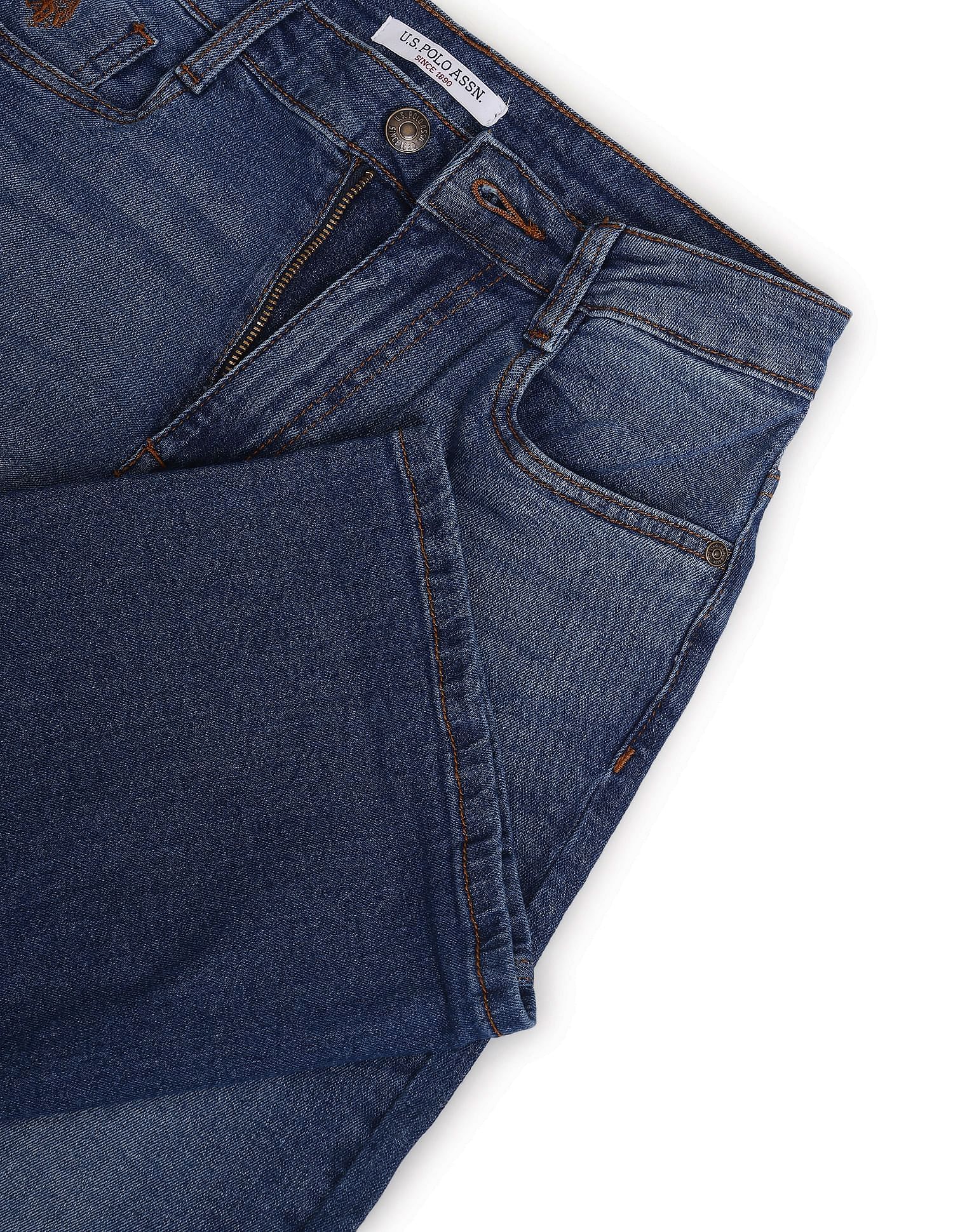 High Rise Stone Wash Flared Jeans - Image 2