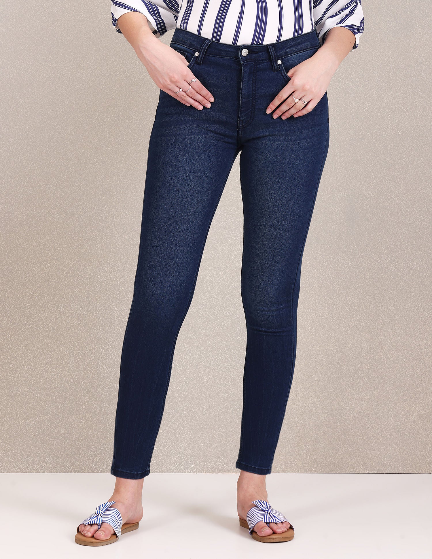 High Rise Stone Wash Jeans - Image 6