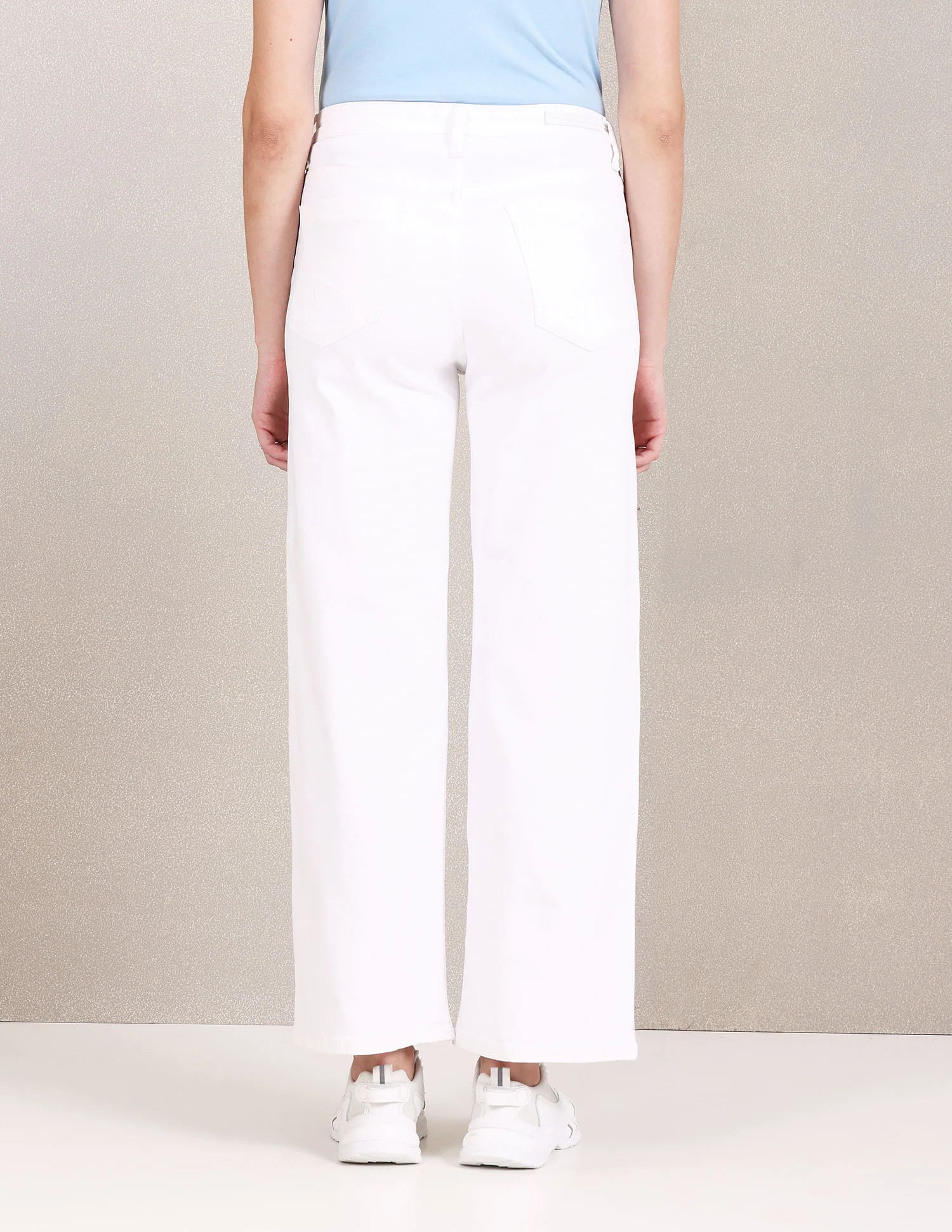 High Rise Twill Wide Leg Jeans - Image 5