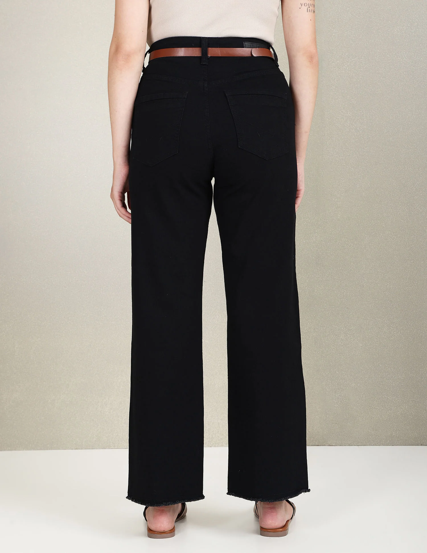 High Rise Wide Leg Rinsed Premium Jeans - Image 5