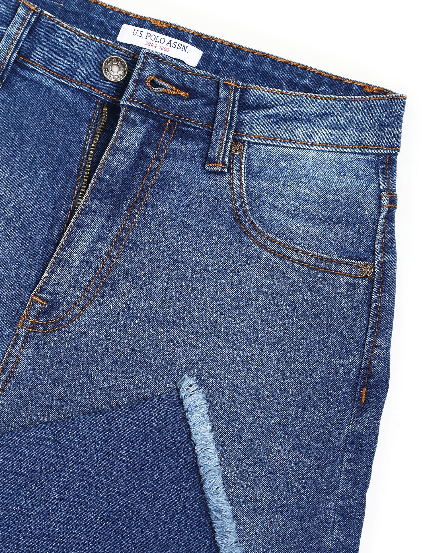 High Rise Wide Leg Whiskered Jeans - Image 2