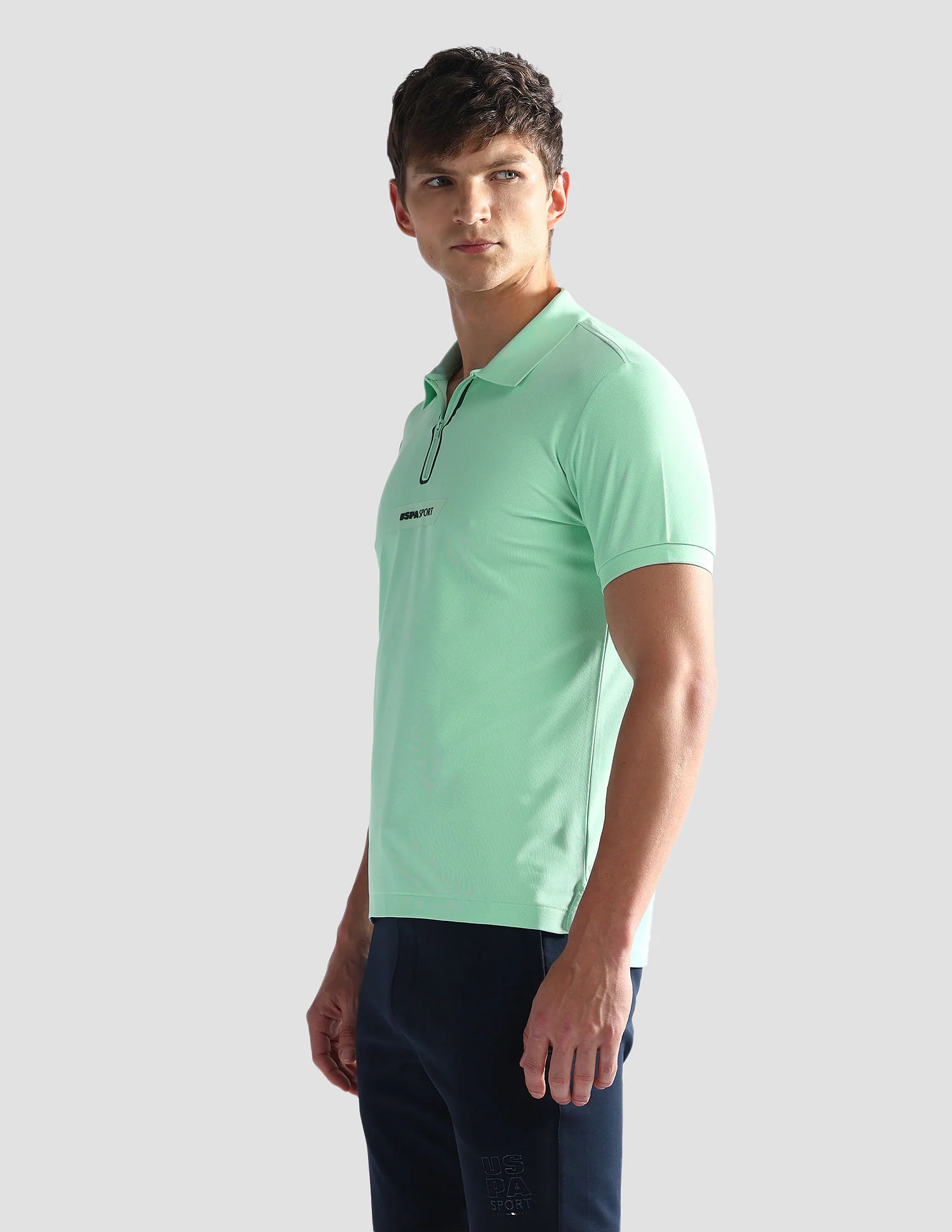 Honeycomb Knit Slim Fit Polo Shirt - Image 5