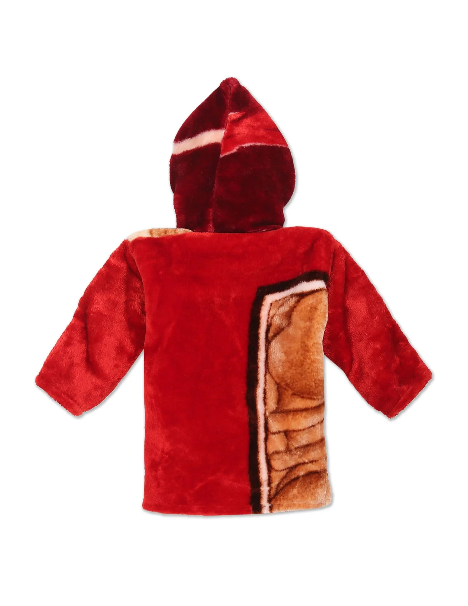 Hooded Floral Faux Fur Zip Up Jacket - Image 2
