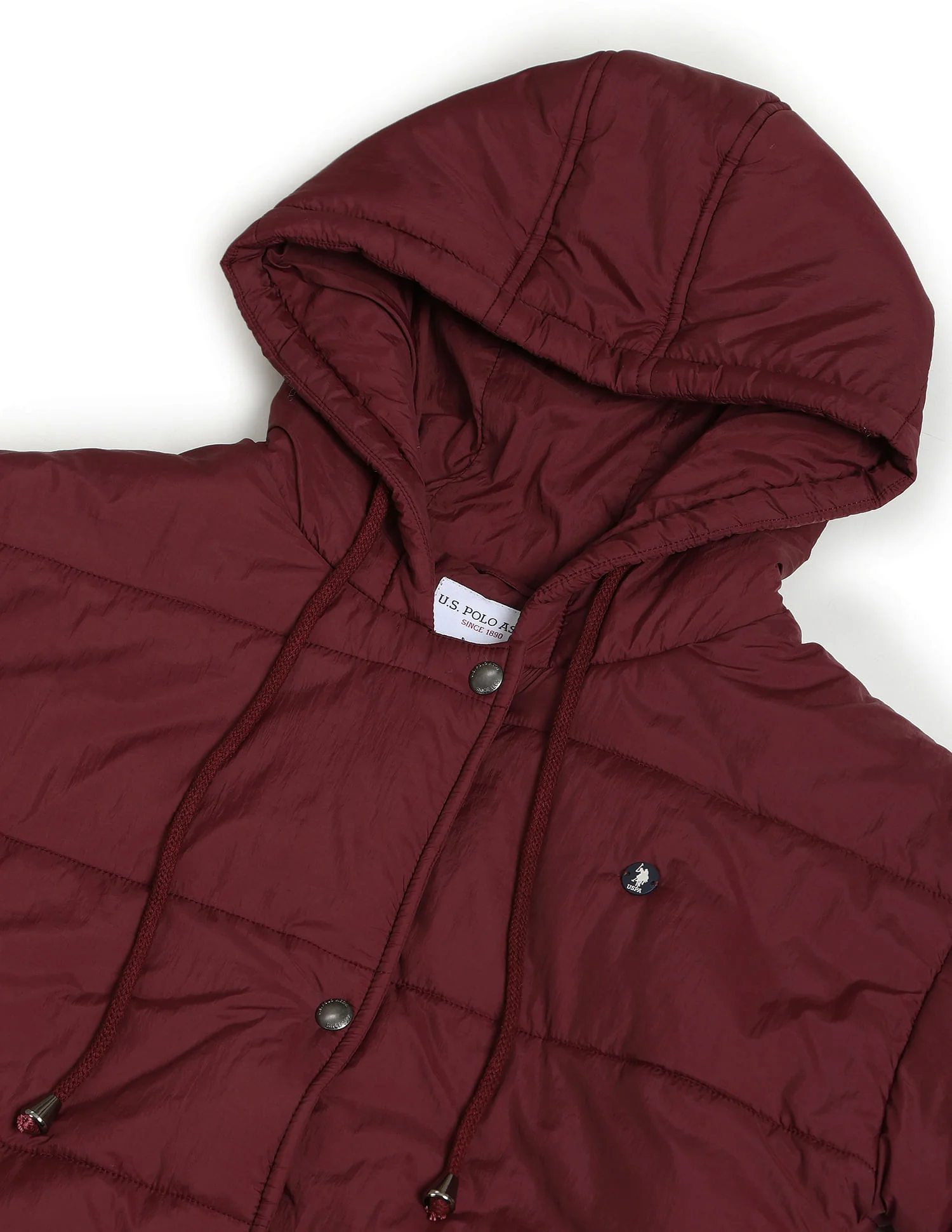 Hooded Solid Padded Jacket - Image 2