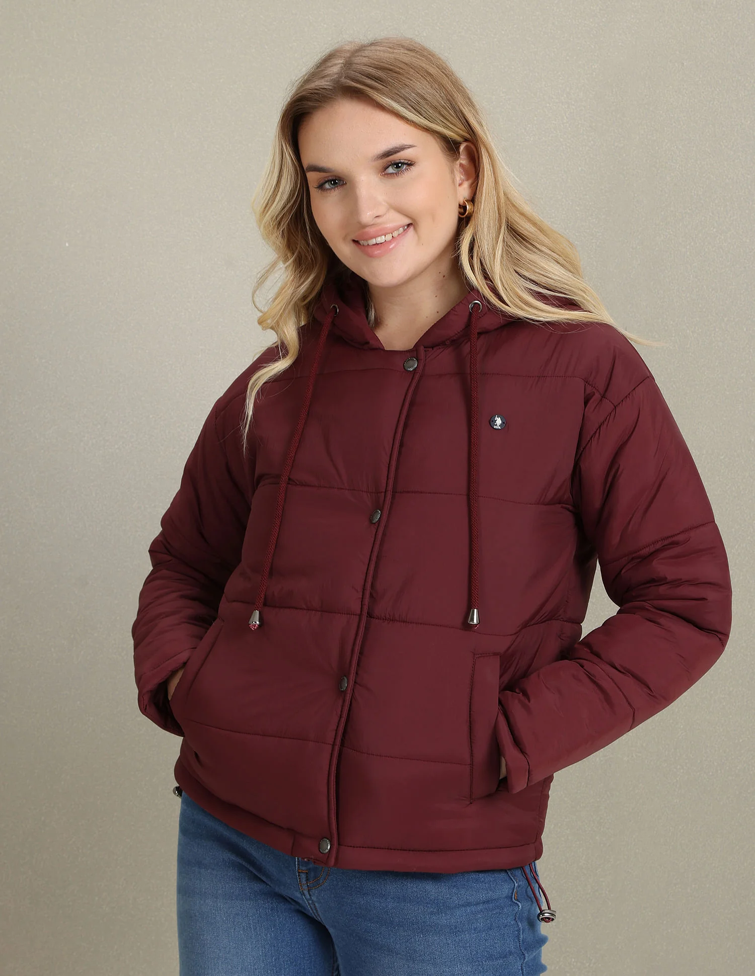 Hooded Solid Padded Jacket - Image 6