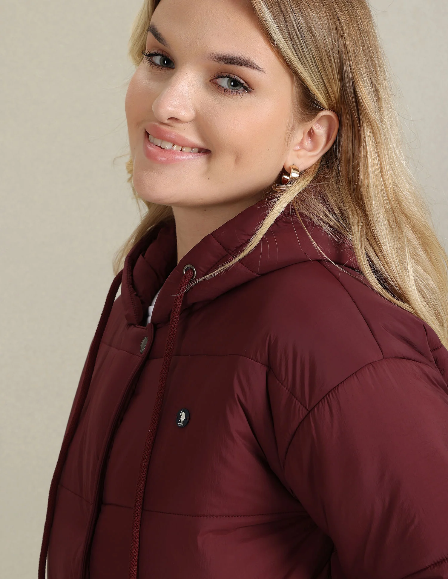 Hooded Solid Padded Jacket - Image 7