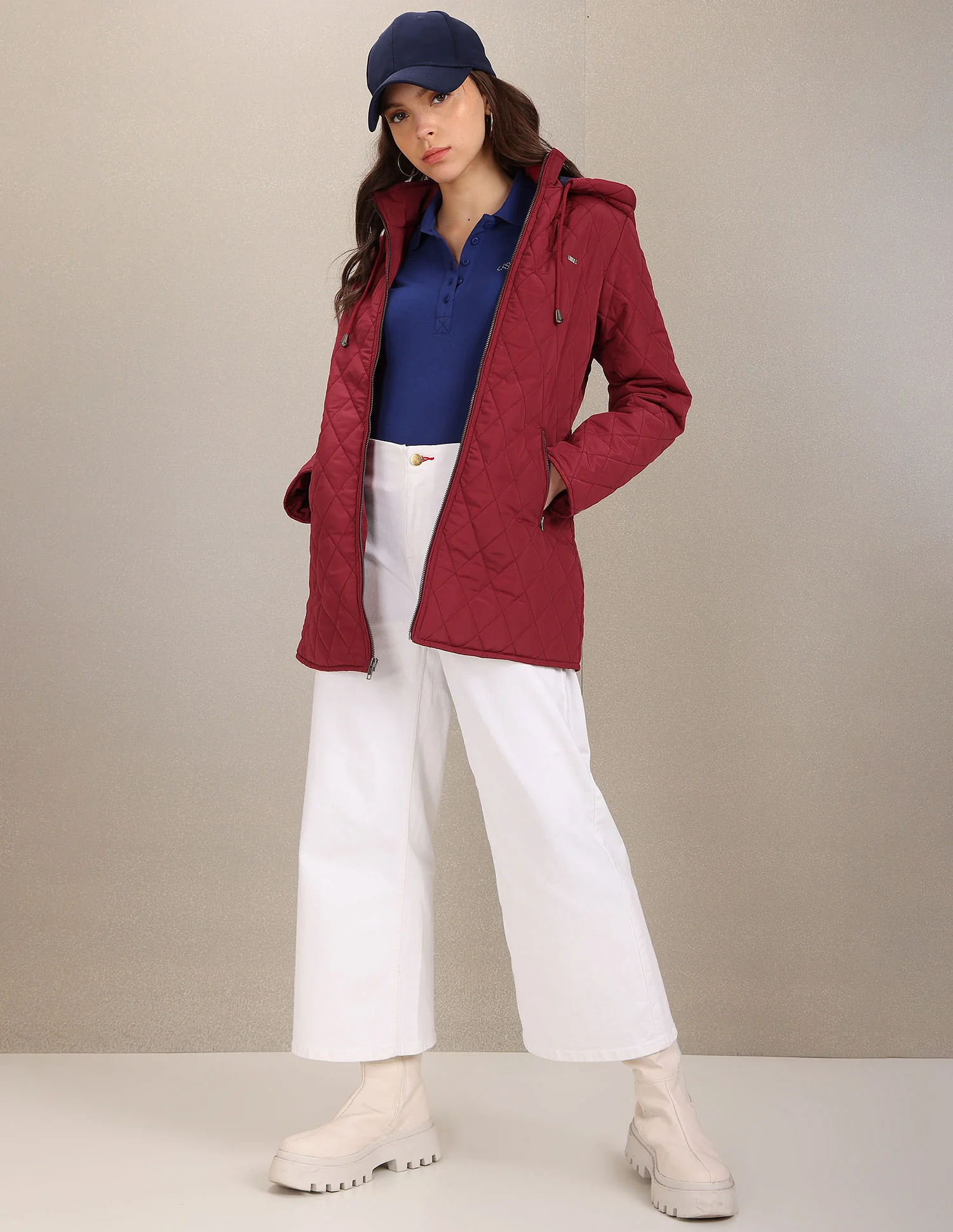Hooded Solid Padded Longline Jacket - Image 3